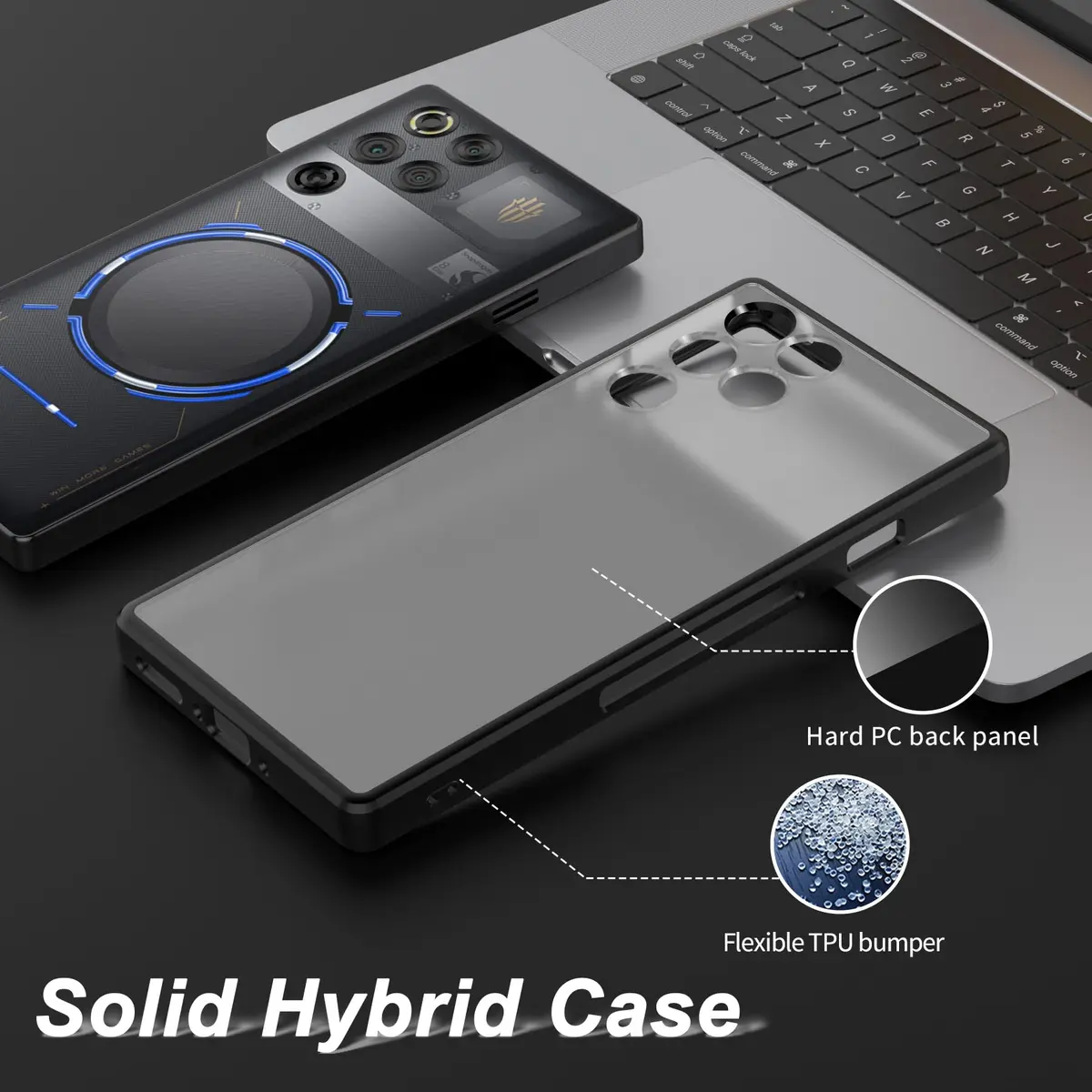 Cresee Matte Translucent Case for Red Magic 11 Pro/11S Pro | Shockproof TPU Bumper, Hybrid PC Back, Fingerprint-Resistant - view 3