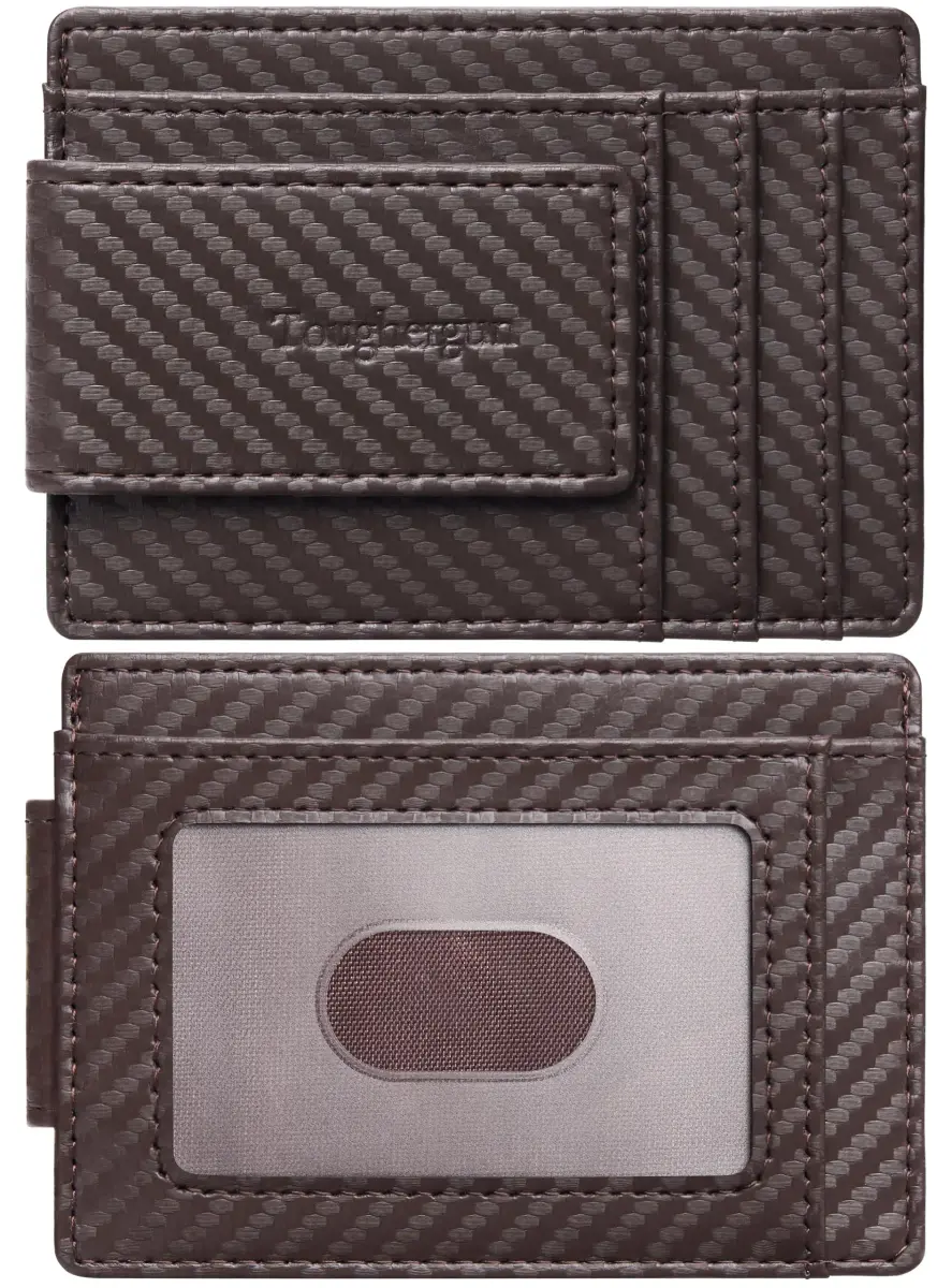 Toughergun Slim Wallet RFID Blocking Money Clip 10.16cm (4") x 7.62cm (3") x 0.76cm (0.3") | Minimalist Front Pocket Card Holder - main product image