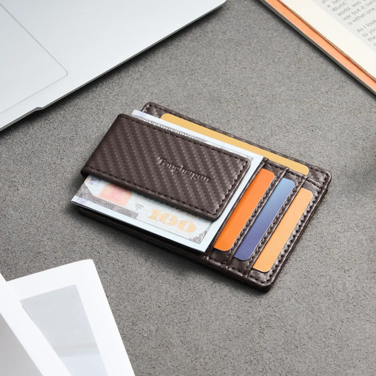 Toughergun Slim Wallet RFID Blocking Money Clip 10.16cm (4") x 7.62cm (3") x 0.76cm (0.3") | Minimalist Front Pocket Card Holder - view 3