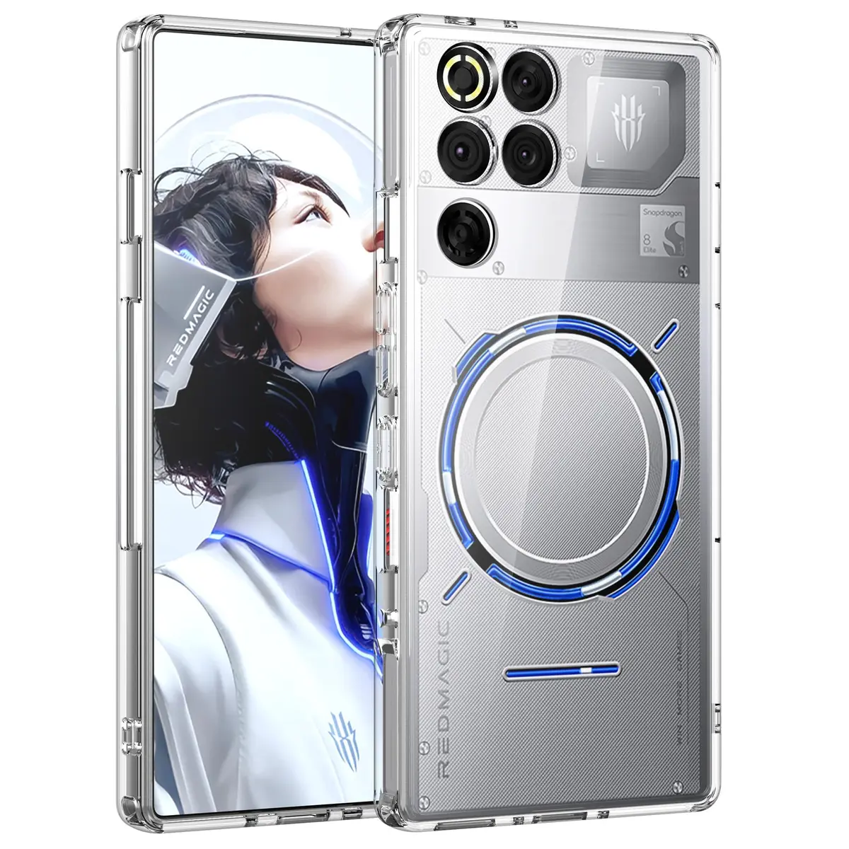 Cresee Crystal Clear Case for Red Magic 11 Pro/11S Pro | Shockproof TPU Bumper, Hybrid Hard PC Back, Raised Edges - main product image