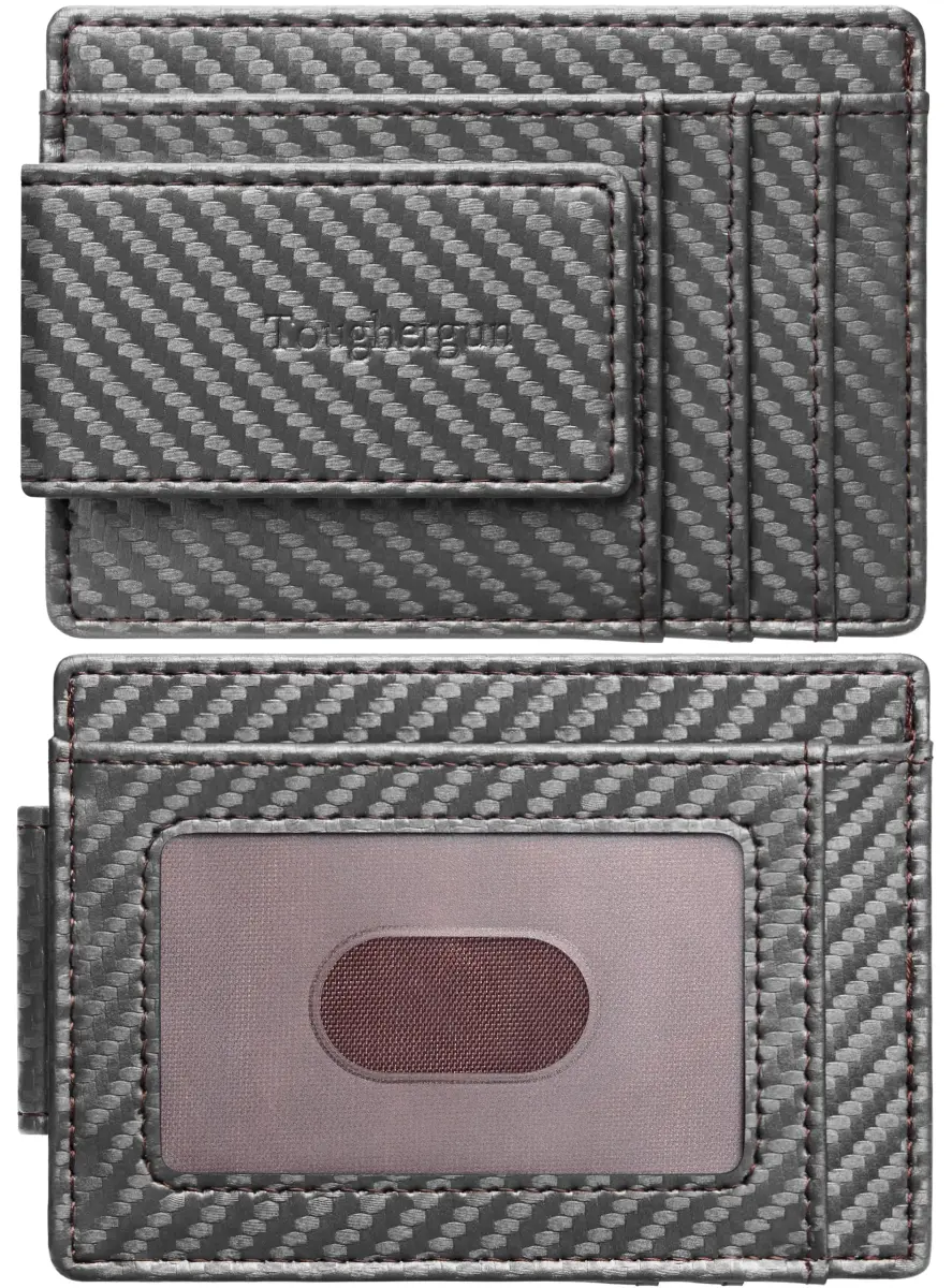 Toughergun Slim Wallet RFID Blocking Money Clip 8.5 cm (3.35 in) | Magnetic Thin Front Pocket Credit Card Holder - main product image