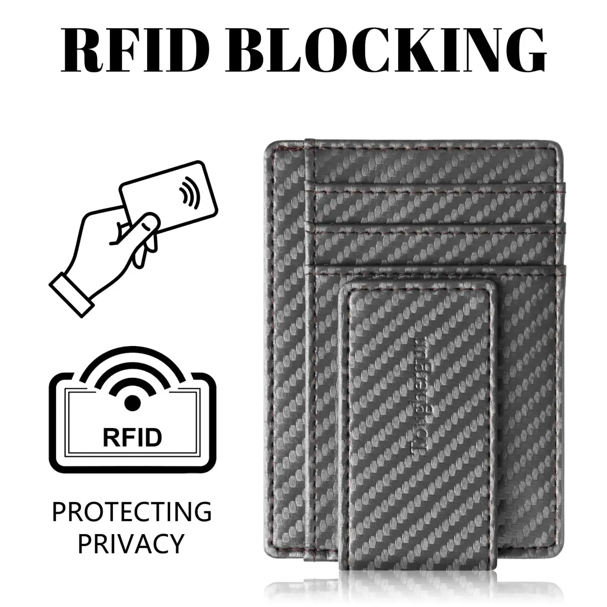 Toughergun Slim Wallet RFID Blocking Money Clip 8.5 cm (3.35 in) | Magnetic Thin Front Pocket Credit Card Holder - view 6