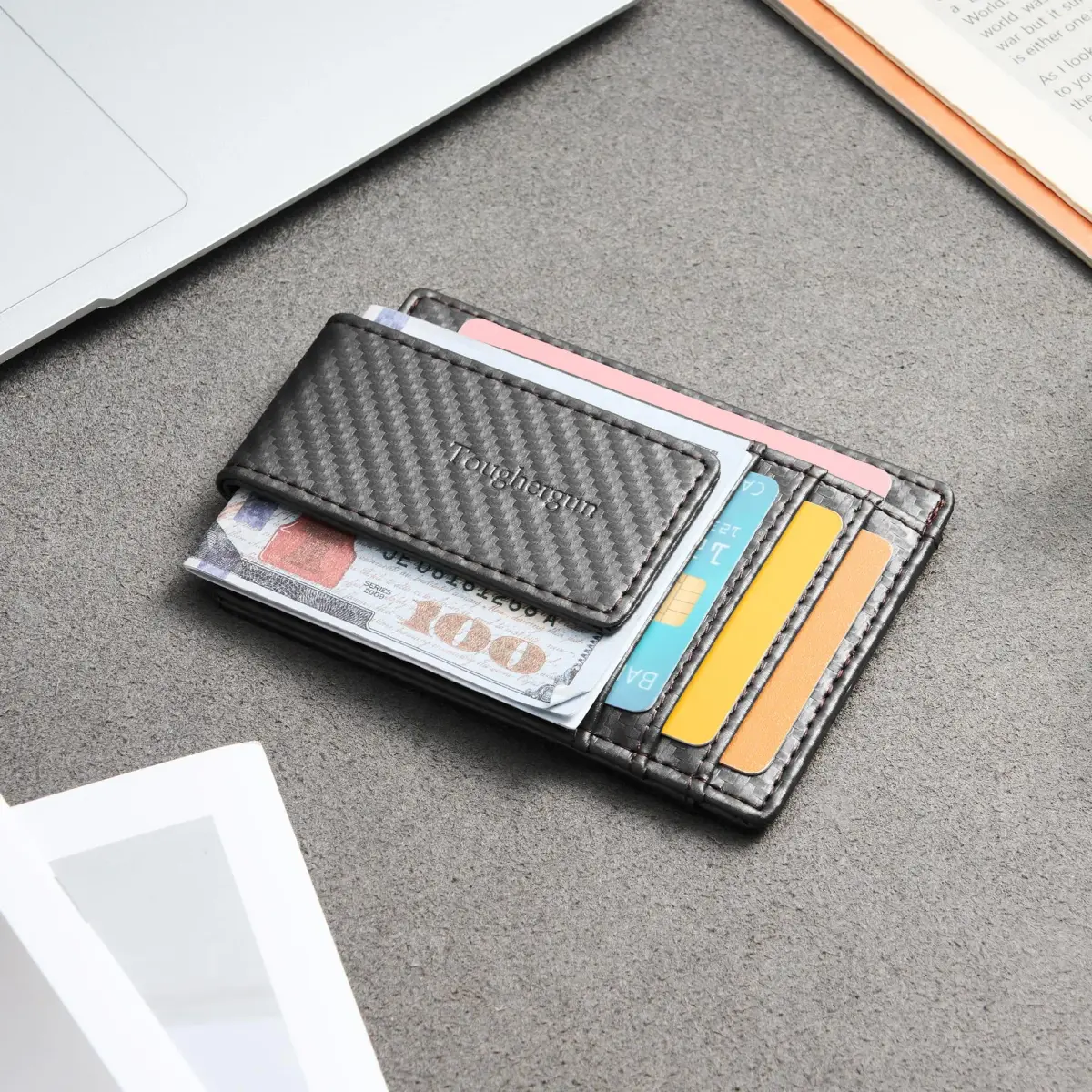 Toughergun Slim Wallet RFID Blocking Money Clip 8.5 cm (3.35 in) | Magnetic Thin Front Pocket Credit Card Holder - view 3