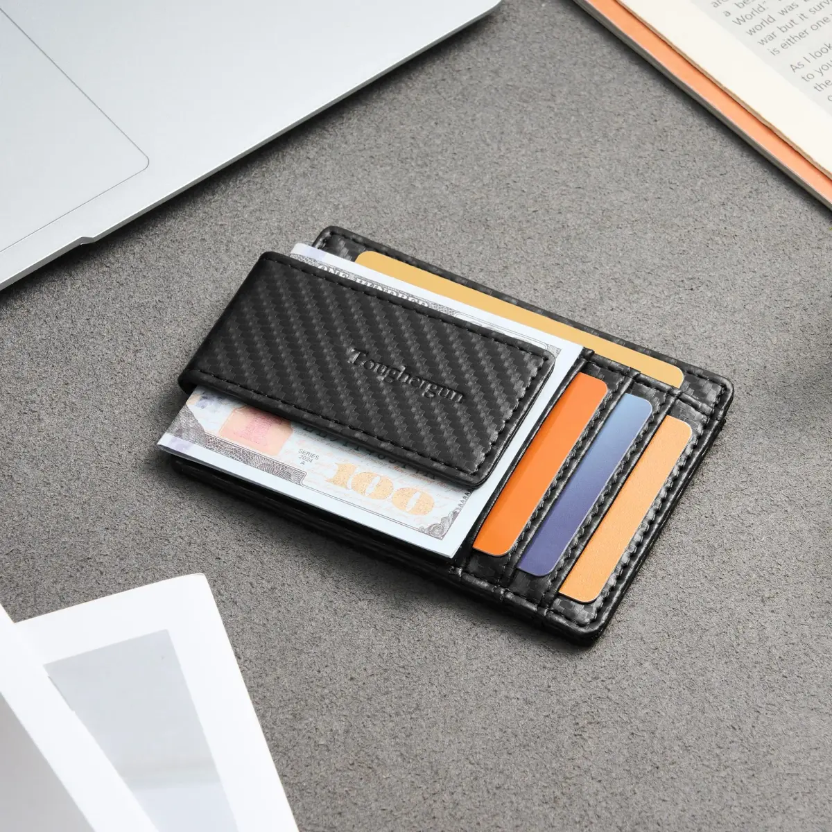 Toughergun Slim Wallet RFID Blocking Money Clip 10.16cm x 7.62cm x 0.76cm | Magnetic Front Pocket Card Holder - view 3