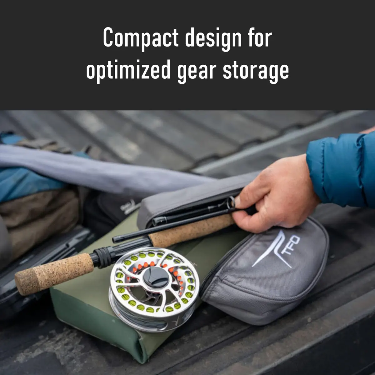 Temple Fork Outfitters 8ft 3pc Fly Fishing Rod & Reel Carrier | Lightweight Durable Travel Case - view 4