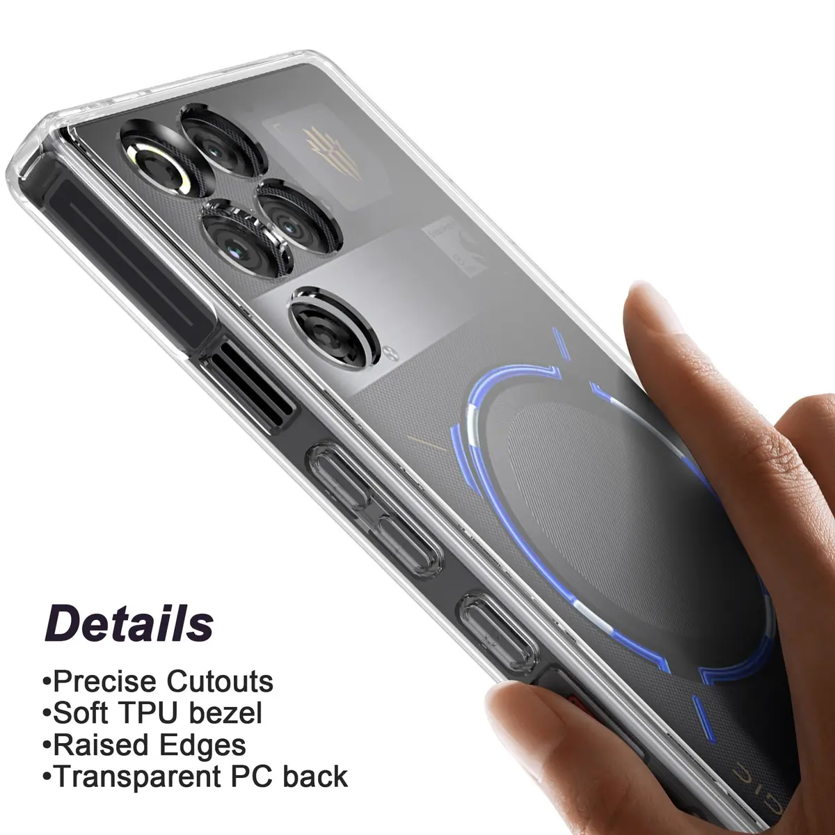 Foluu Slim Fit Case for ZTE Nubia Red Magic 11 Pro/11 Pro+ 2025 | Clear Protective Case - view 5