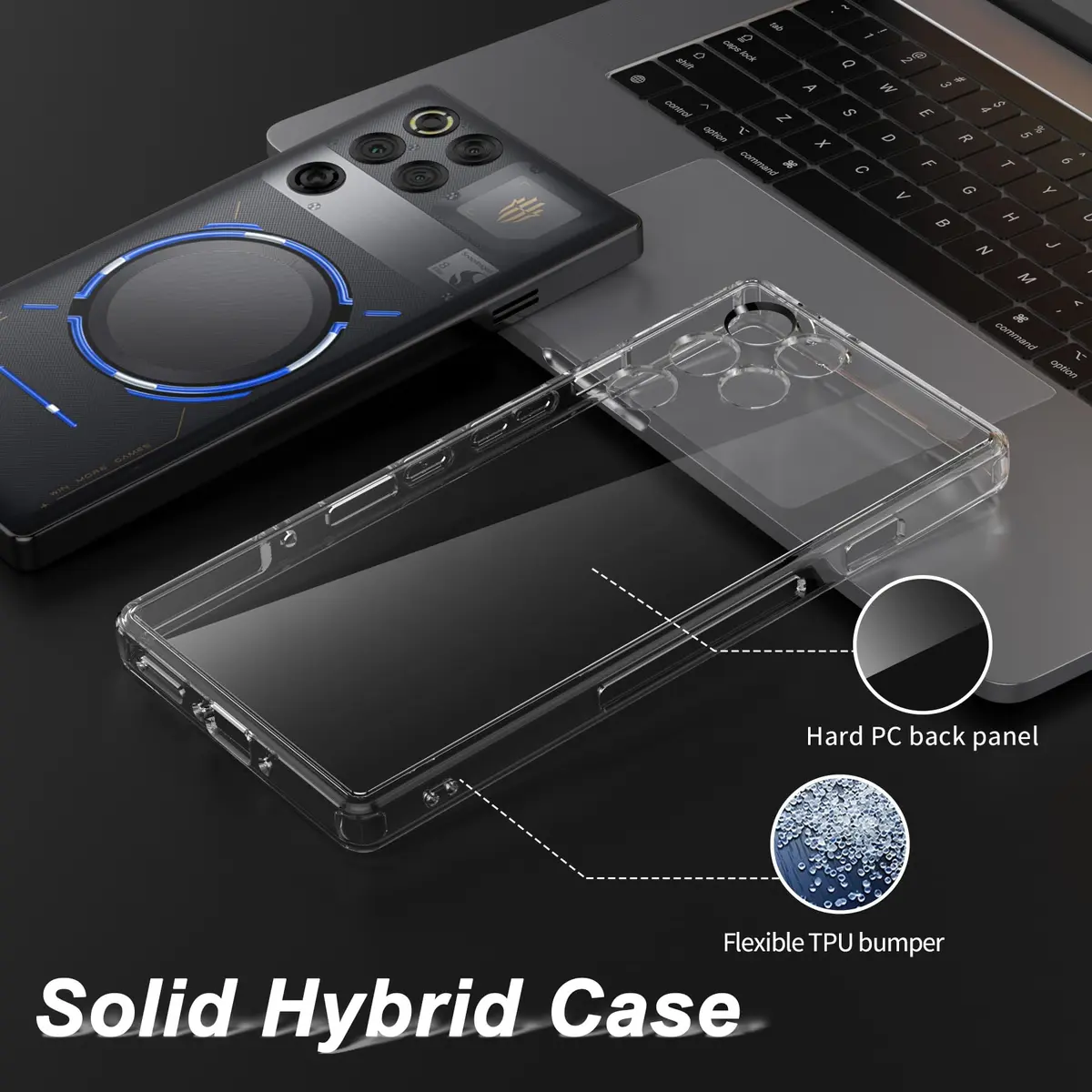 Foluu Slim Fit Case for ZTE Nubia Red Magic 11 Pro/11 Pro+ 2025 | Clear Protective Case - view 3
