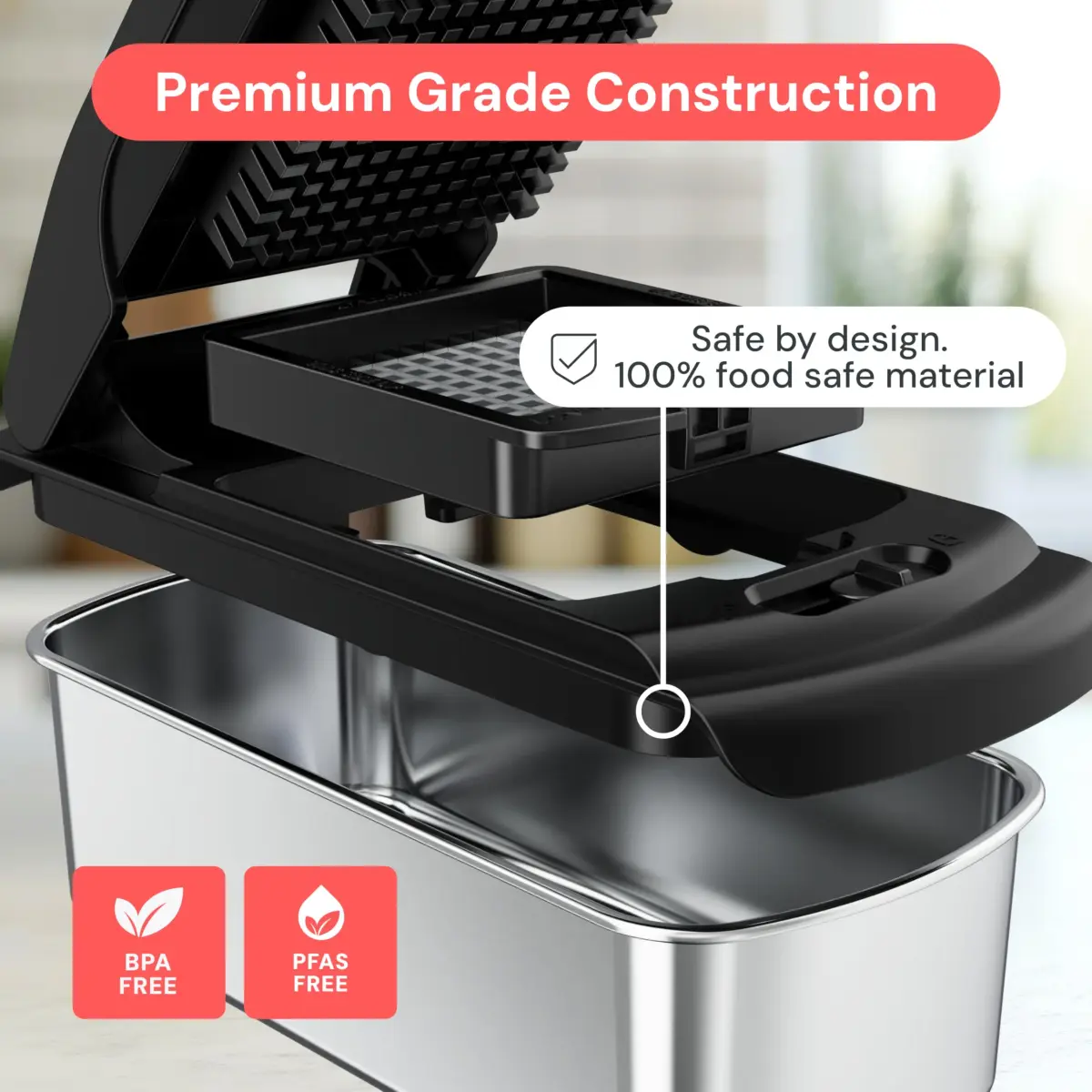 fullstar Pro Original Vegetable Chopper & Mandoline Slicer Kitchen Gadget with Container, 8 Stainless Steel Blades | Fast Prep for Indian Kitchens - view 5
