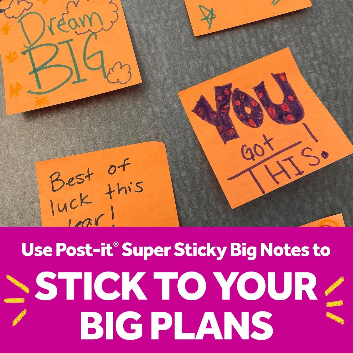 Post-it Super Sticky Big Notes, 6 in. x 6 in., Pink Salt, 2 Pads, 60 Sheets | Extra Large for Vision Boards & Group Projects - view 5