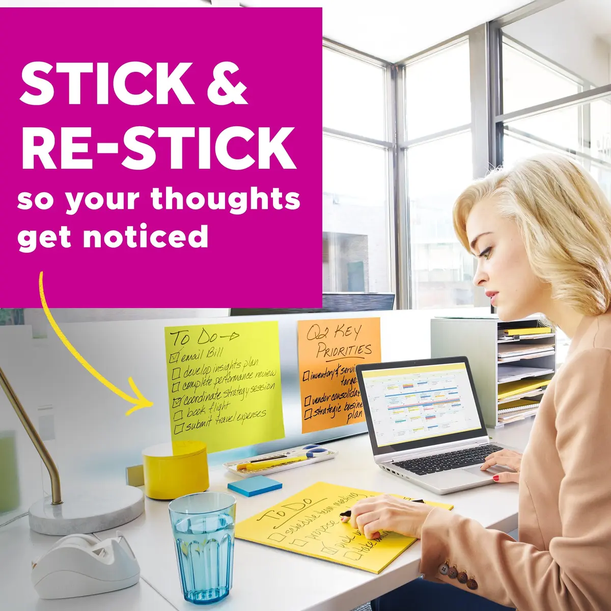 Post-it Super Sticky Big Notes, 6 in. x 6 in., Pink Salt, 2 Pads, 60 Sheets | Extra Large for Vision Boards & Group Projects - view 7