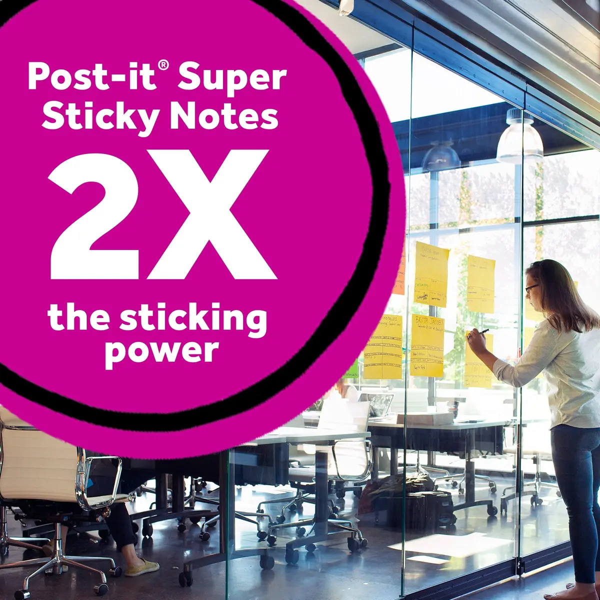 Post-it Super Sticky Big Notes, 6 in. x 6 in., Pink Salt, 2 Pads, 60 Sheets | Extra Large for Vision Boards & Group Projects - view 3