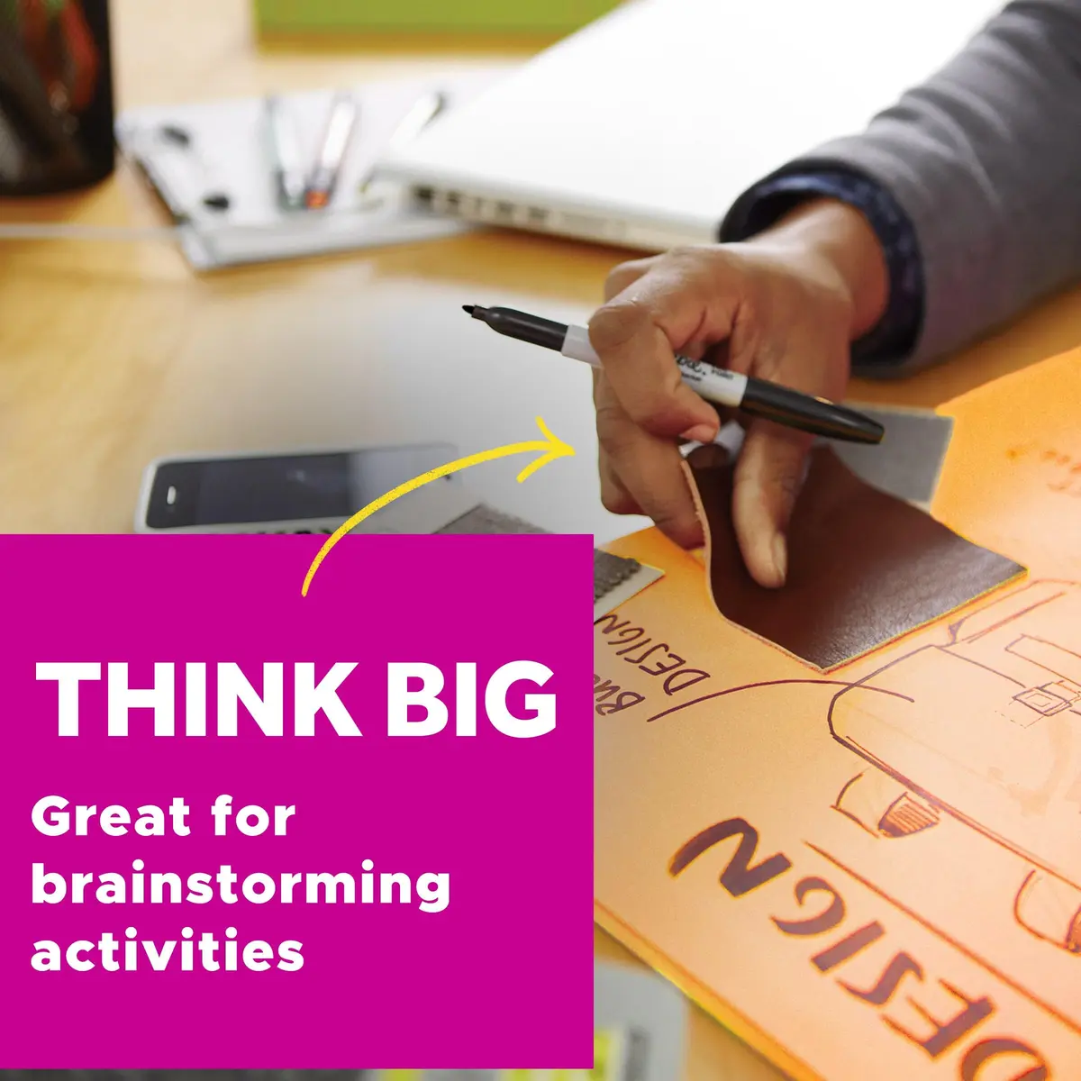 Post-it Super Sticky Big Notes, 6 in. x 6 in., Pink Salt, 2 Pads, 60 Sheets | Extra Large for Vision Boards & Group Projects - view 4