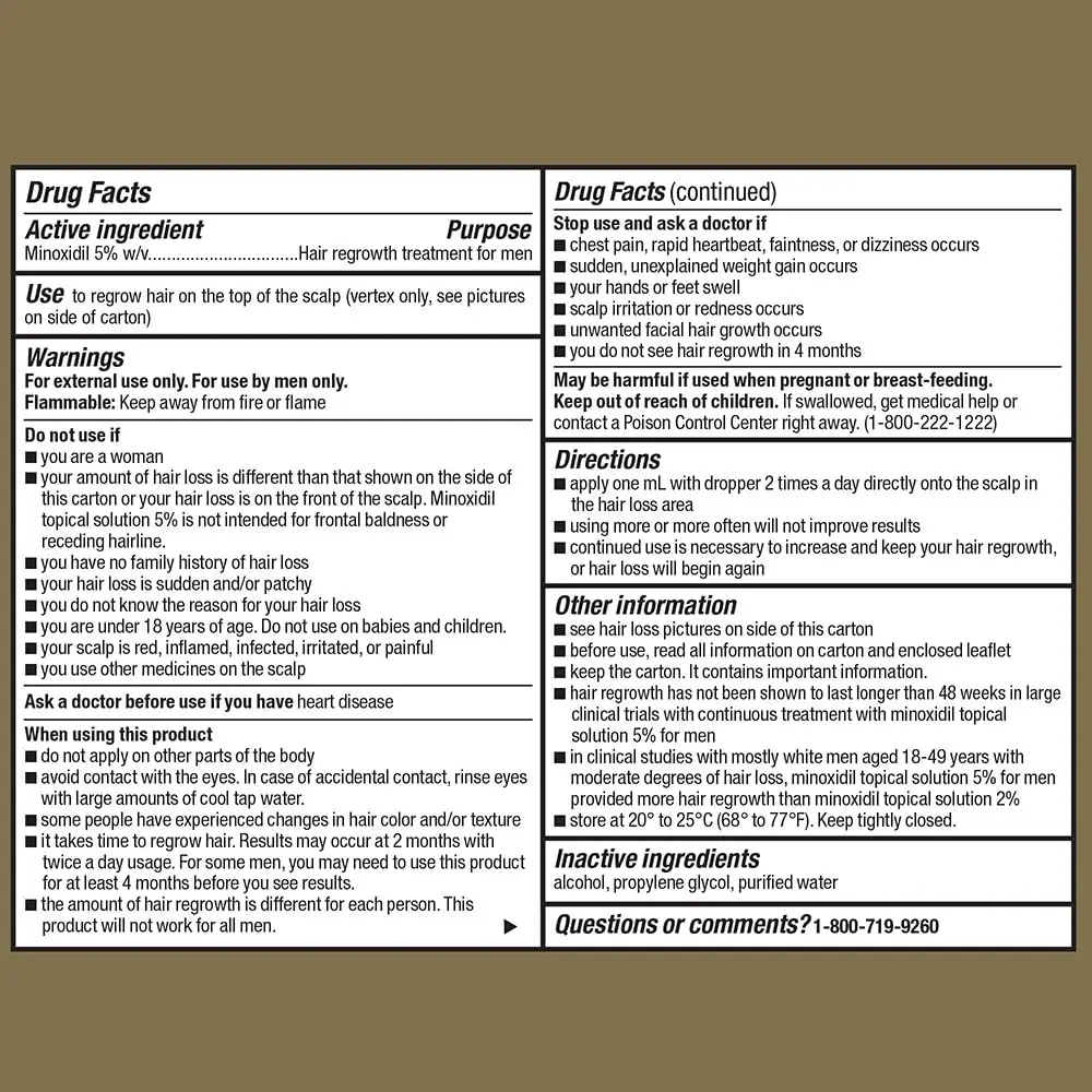 GoodSense Minoxidil Topical Solution USP 5% for Men, Extra Strength, 6 Fl Oz (Pack of 4) | Reactivates Hair Follicles - view 3