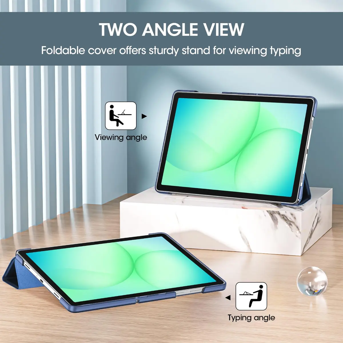 ProCase Galaxy Tab A11+/A9+ 11” Slim Case Dark Blue | Auto Sleep Wake Support - view 5