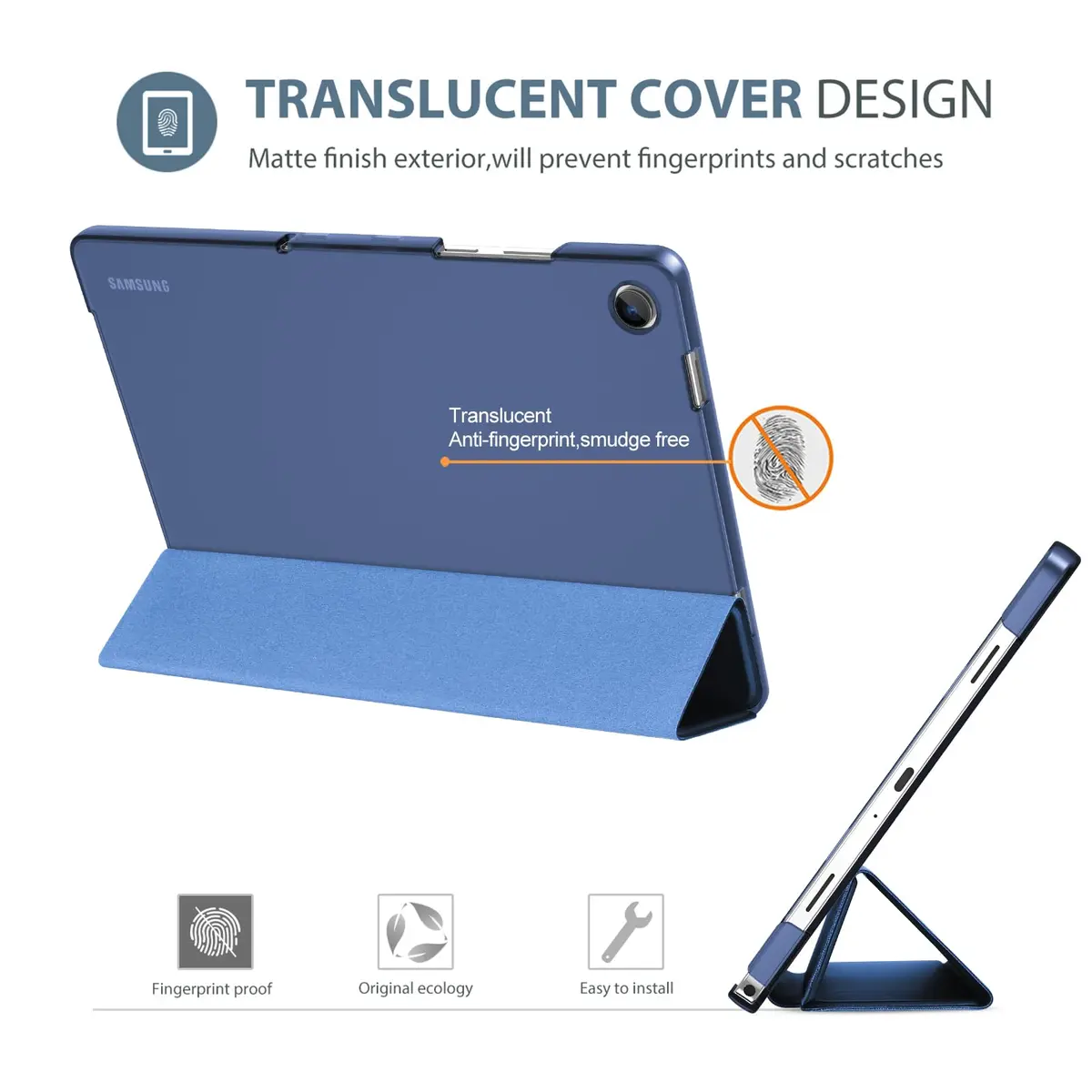 ProCase Galaxy Tab A11+/A9+ 11” Slim Case Dark Blue | Auto Sleep Wake Support - view 3