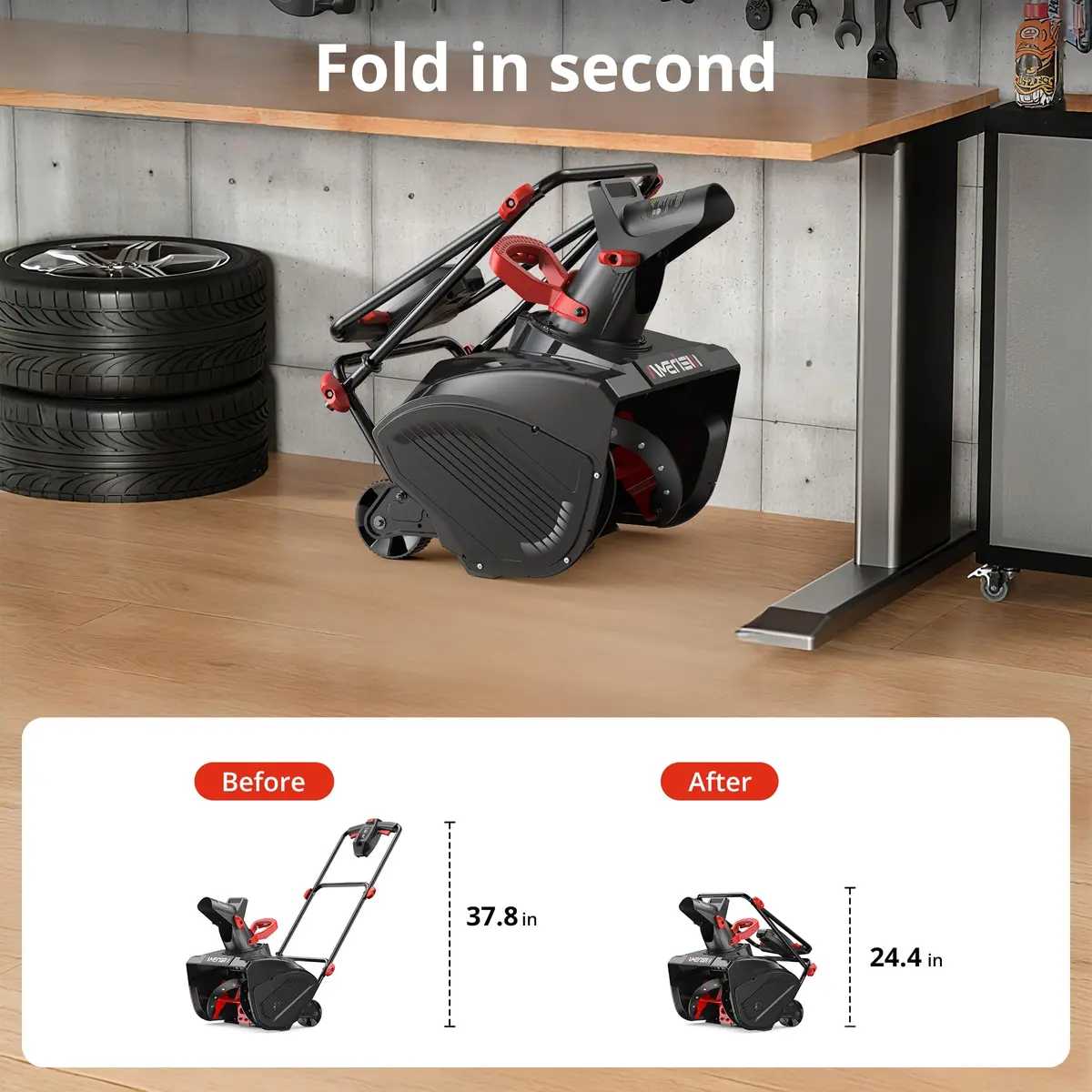AMERISUN 18" Electric Snow Blower Lightweight for Driveway & Small Yard | 30 FT Throw, 15-Amp Corded Power - view 8