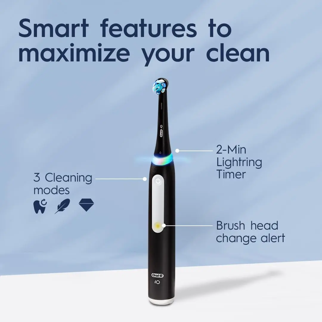 Oral-B iO3 Limited Deep Clean Electric Toothbrush Azalea Pink | 2 Brush Heads, Travel Case, Visual Pressure Sensor - view 4