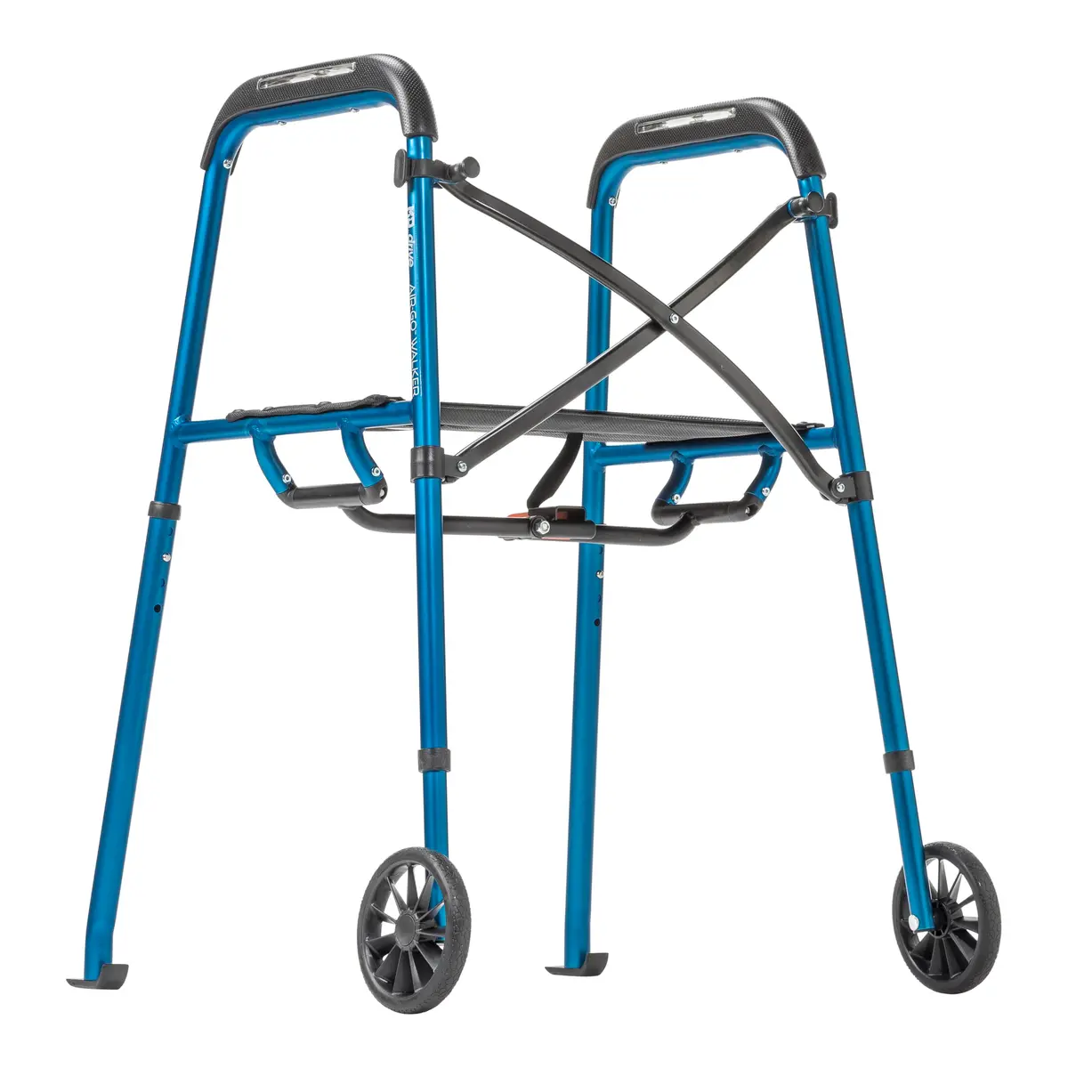 MD by DRIVE Air-Go Foldable Walker with Seat, 300-lb Capacity, Blue | Adjustable, Lightweight & Portable - main product image