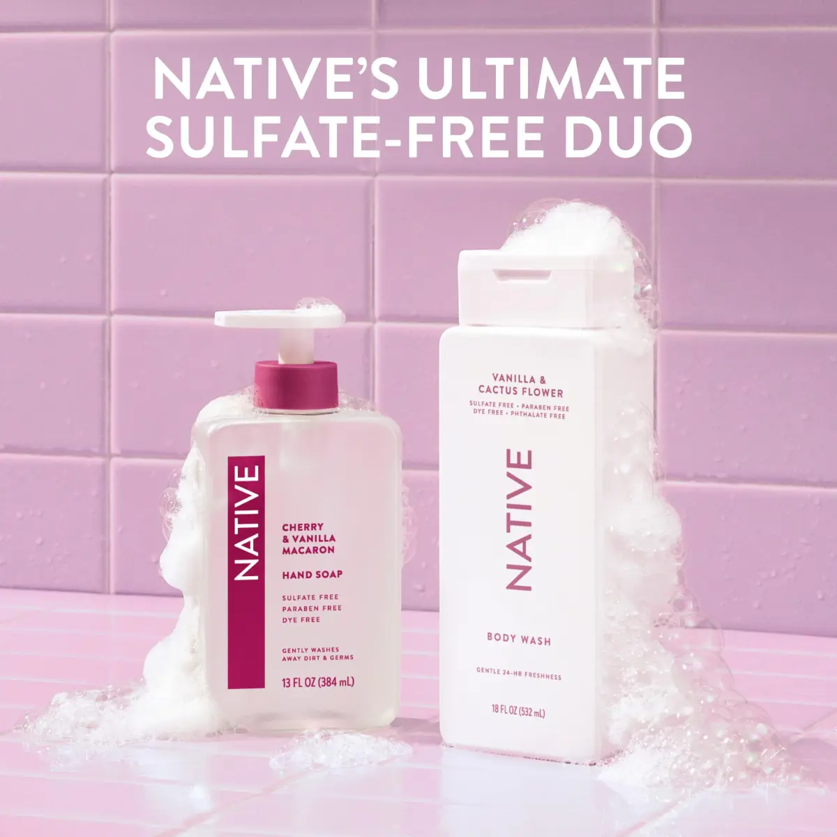 Native Vanilla & Cactus Flower Body Wash 1065ml (36 Fl Oz) | Gentle pH-Balanced Cleanser for Sensitive Skin - view 9
