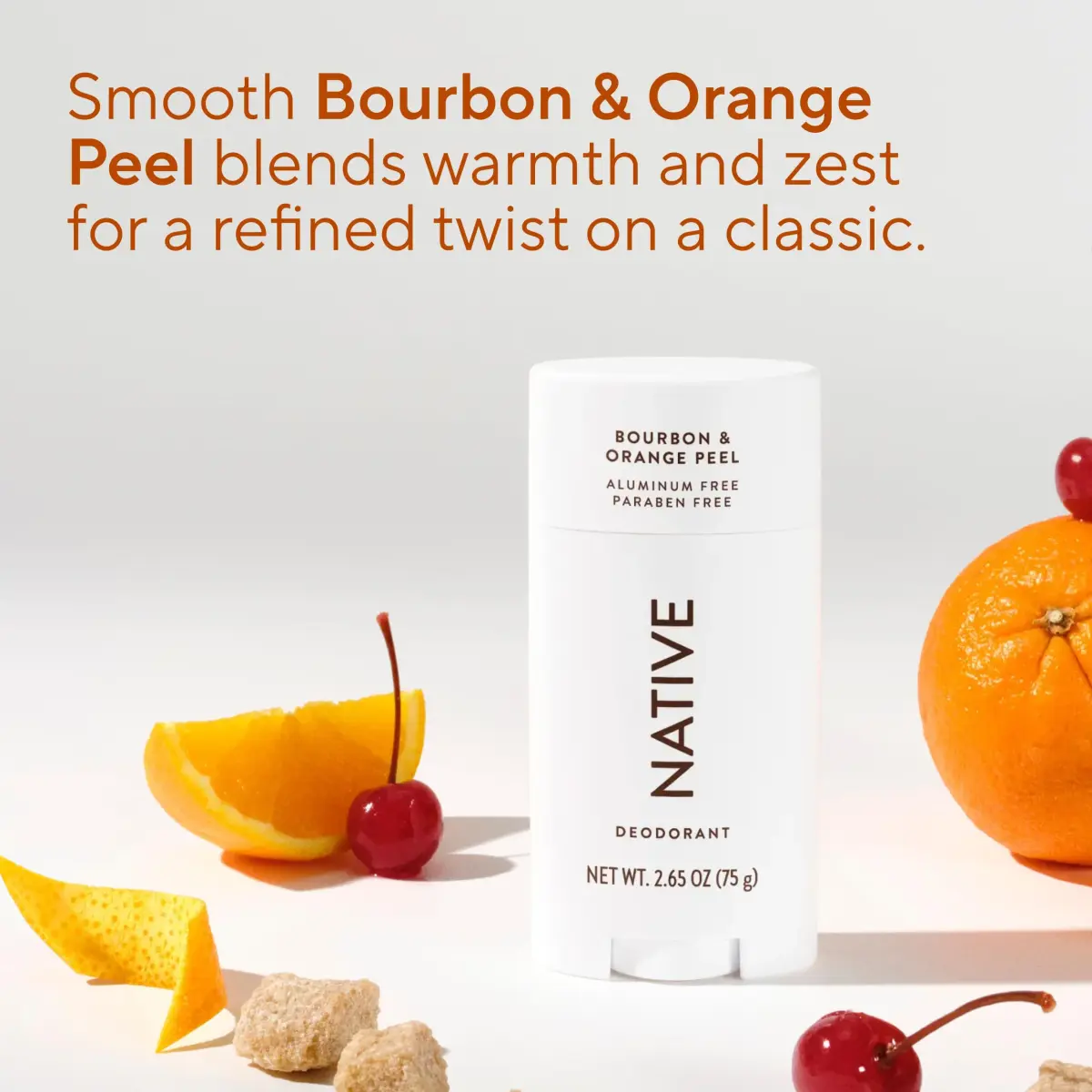 Native Bourbon & Orange Peel Deodorant Stick 77g (2.65oz) | 72-Hour Odor Control - view 4