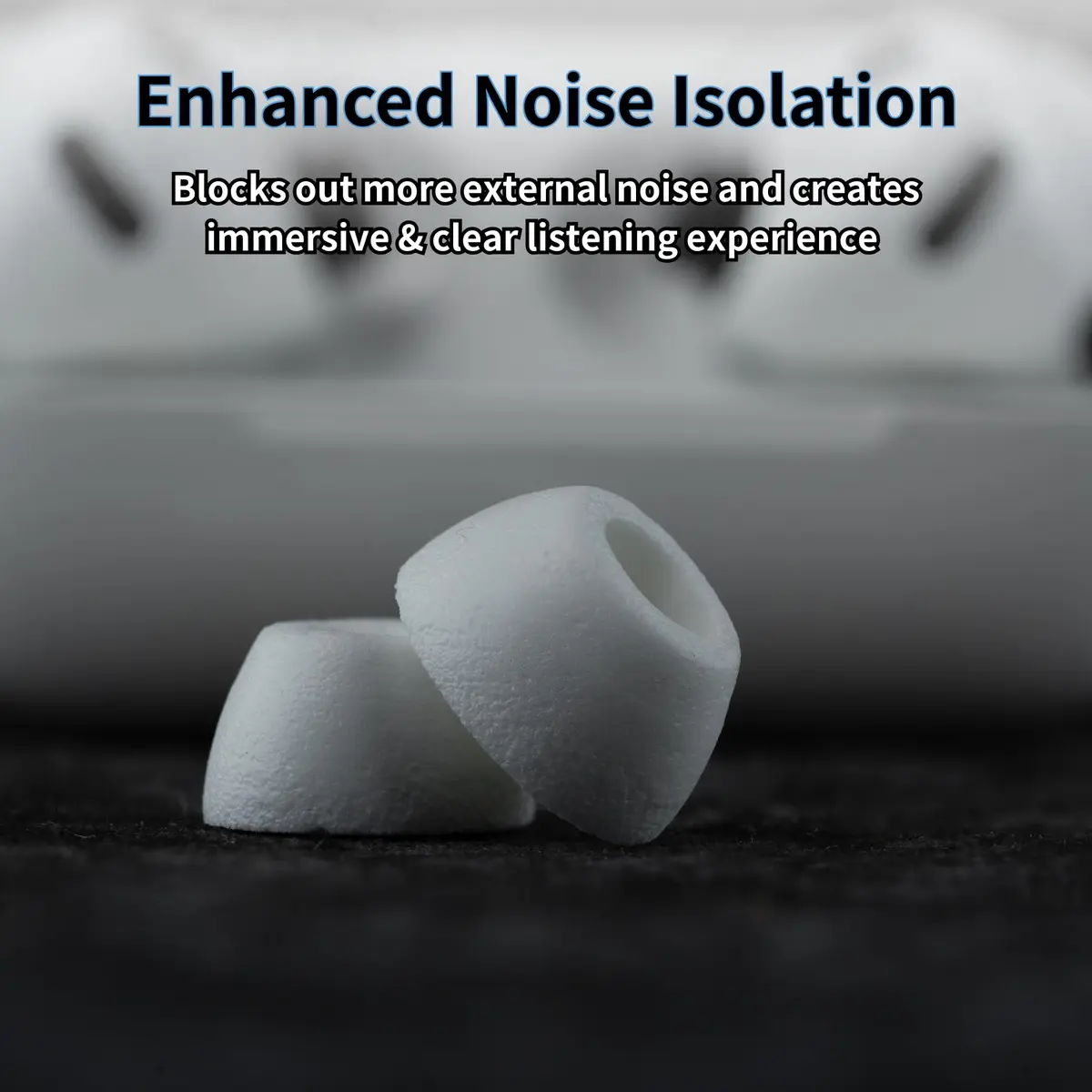 Comply TrueGrip MAX Memory Foam Ear Tips for AirPods Pro Gen 3 | 6 Pairs, White Medium - view 5