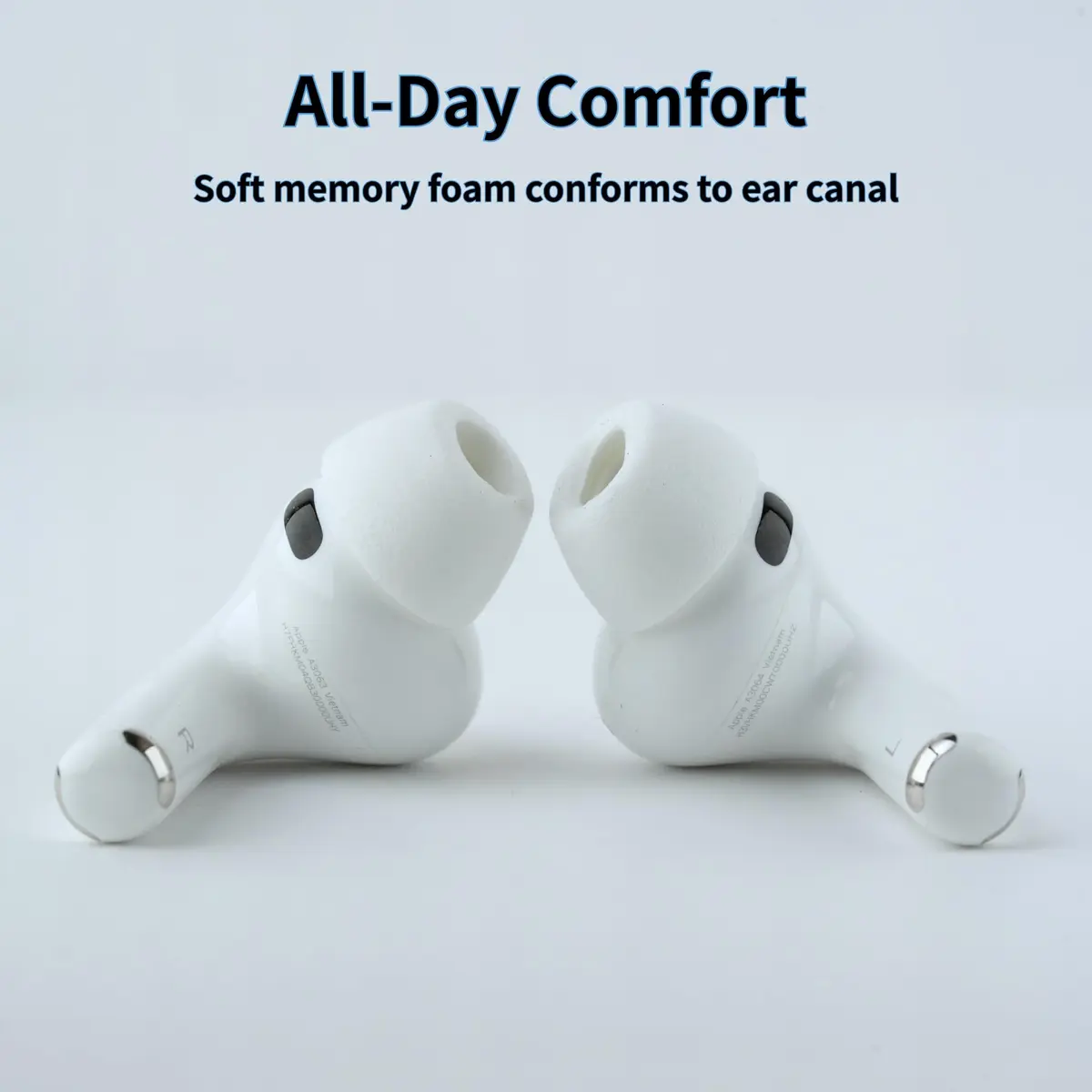Comply TrueGrip MAX Memory Foam Ear Tips for AirPods Pro Gen 3 | 6 Pairs, White Medium - view 3