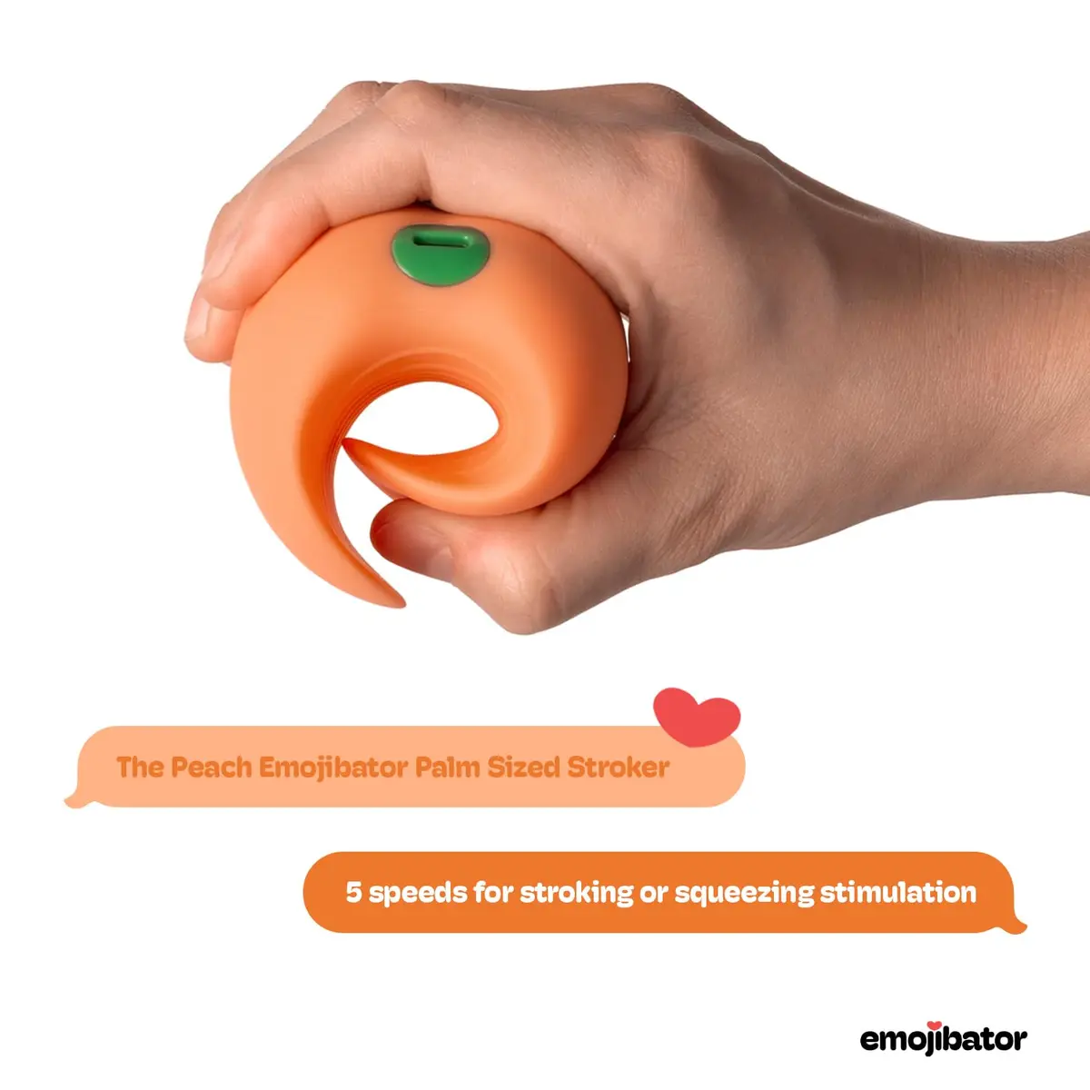 Emojibator Peach Personal Massager for Men | Waterproof, 5 Speeds, Body-Safe Silicone, USB Rechargeable - view 4