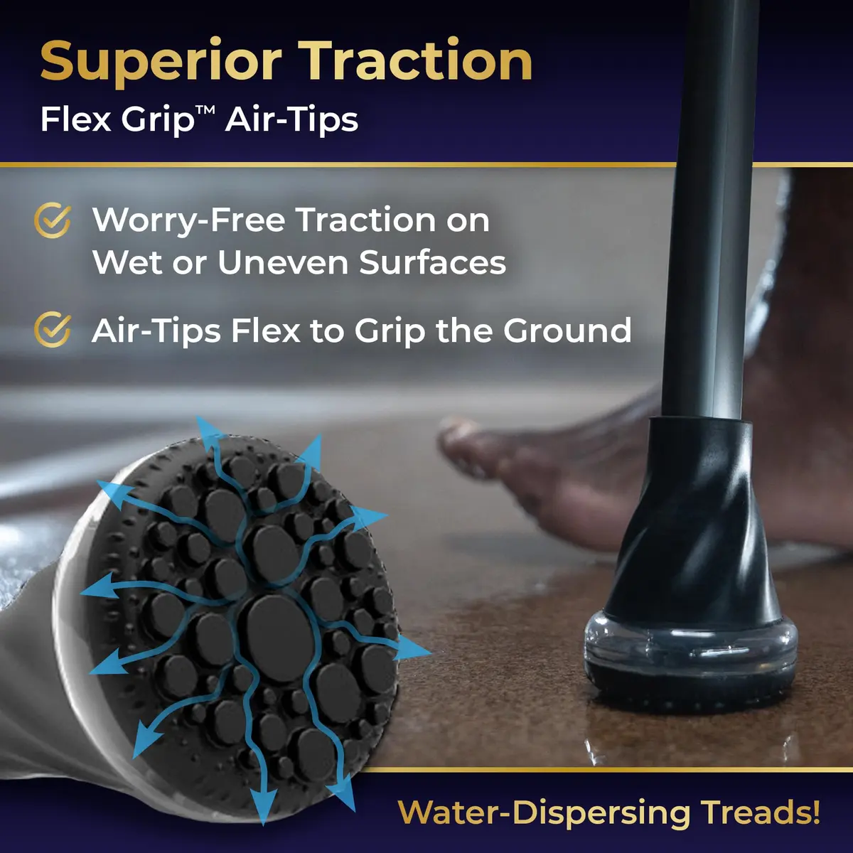 MD by DRIVE Air-Crutch Lightweight Walking Crutch 300-lb Capacity Black | Unmatched Comfort & Stability - view 5