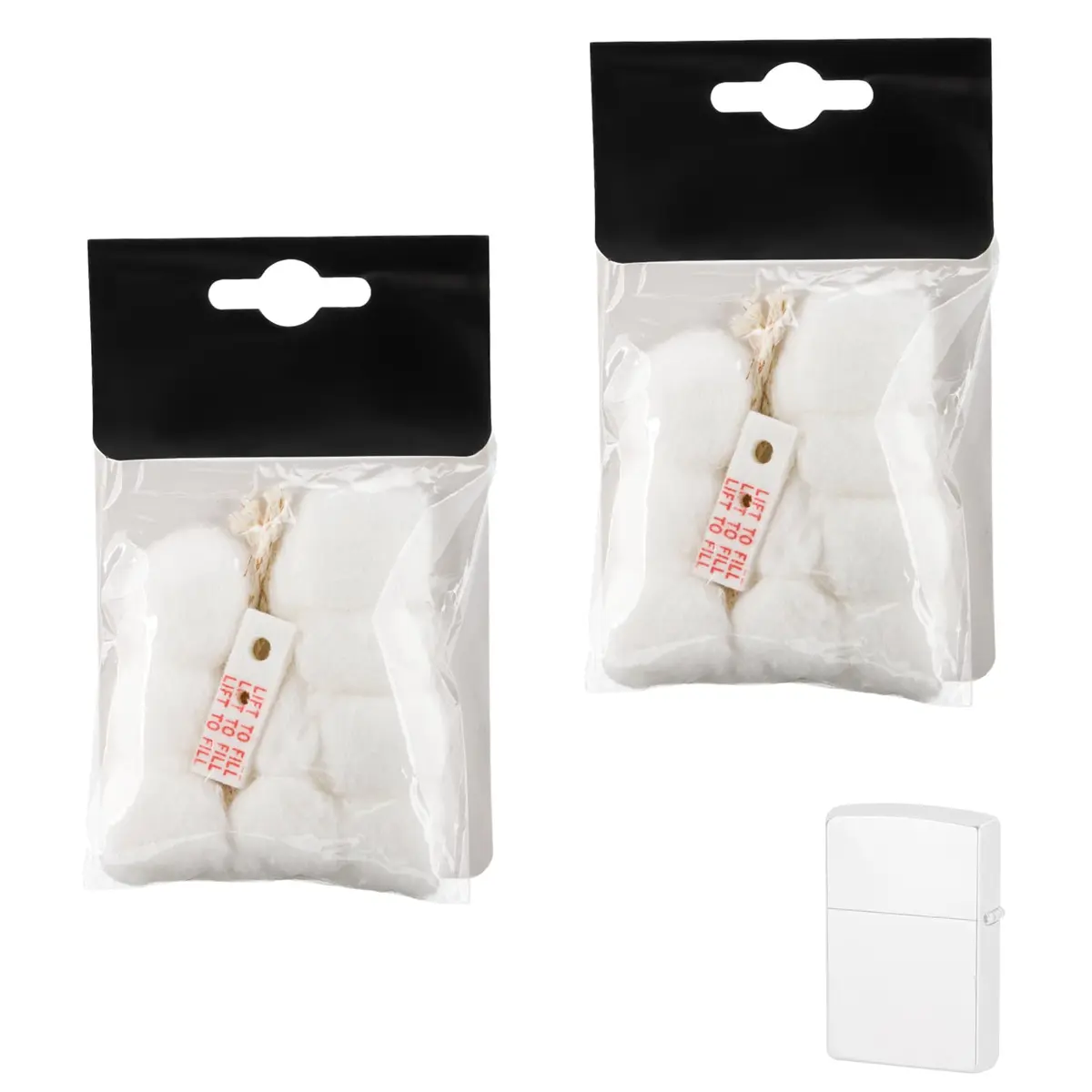 MEIJIAYOU Mechanical Lighter Replacement Kit | Compatible with Zippo, Cotton & Wick, 2 Pack - main product image