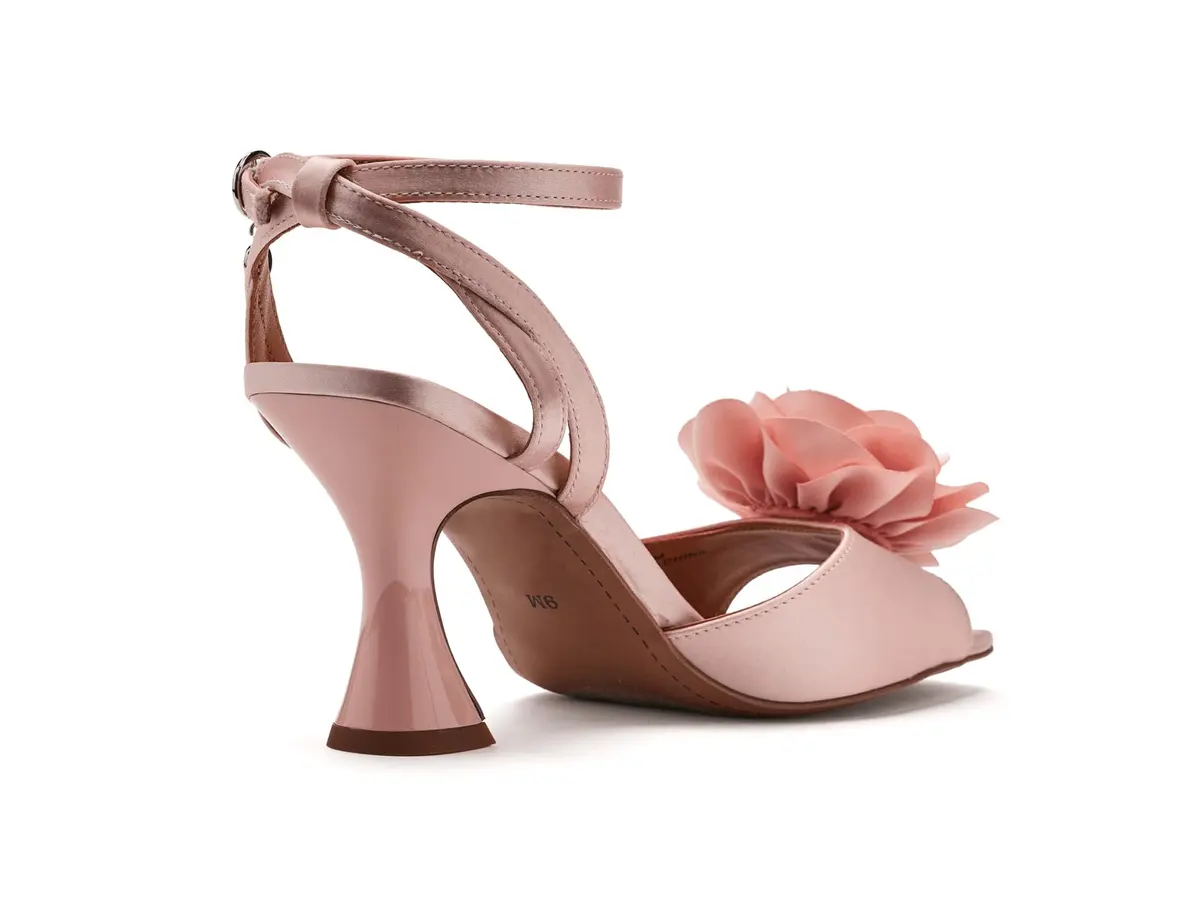 J. Reneé Pomeline Ankle Strap Sandals Light Pink 12 Medium | 3 Inch Heel, Satin Fabric, Square Toe - view 3