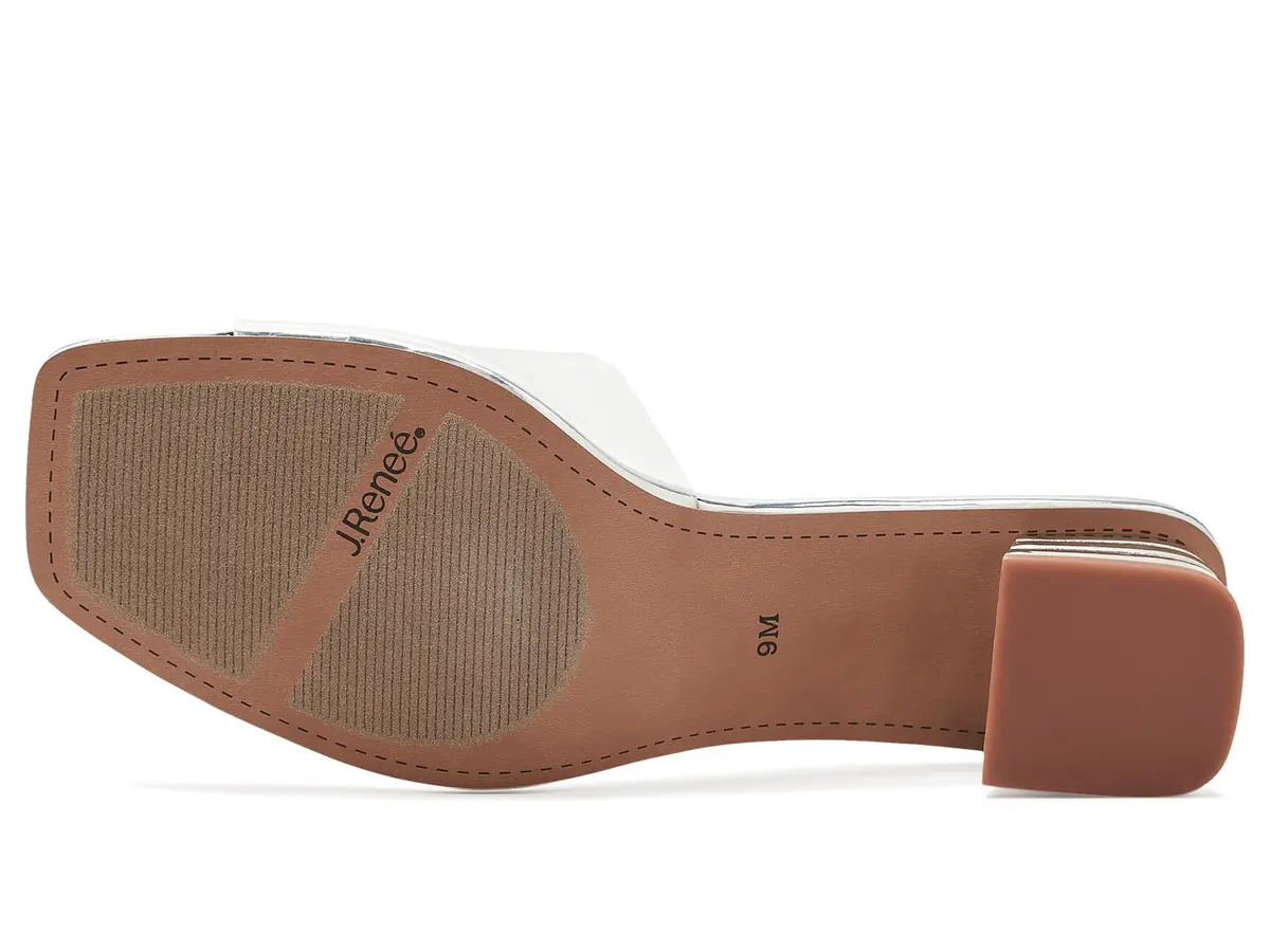 J.Reneé Ozara Slip On Sandals 12 Wide | Synthetic Vinyl, 1.75 Inch Heel - view 6