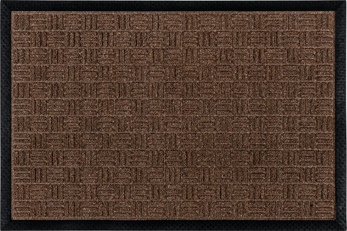 Floortex Ribmat Entrance Mat, Brown - 2'8" x 4' | Heavy-duty dirt control for busy entrances - view 2