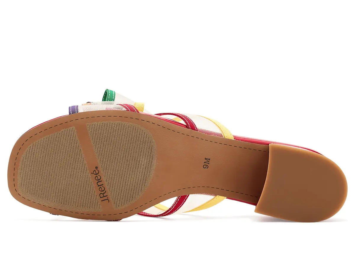 J.Reneé Finola Slip-On Sandals 8 Medium Bright Multi | 1.5 inch Block Heel, Mesh & Foam Support - view 5