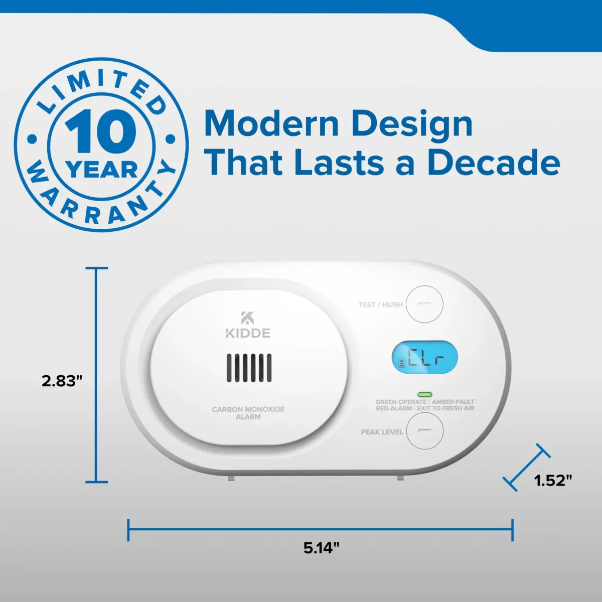 Kidde COBD Carbon Monoxide Detector | Battery-Powered, Digital Display, 85 dB Alarm - view 7