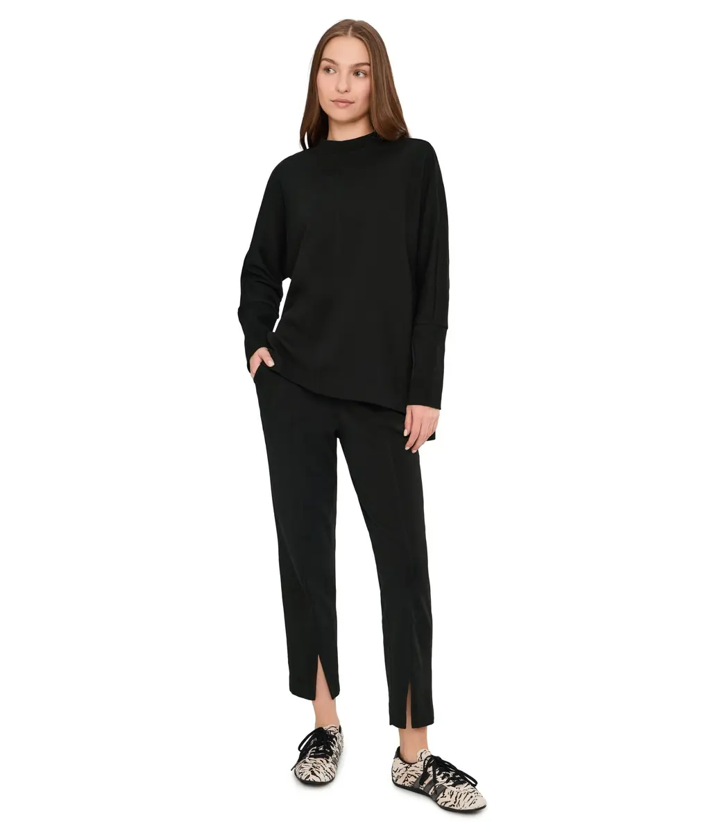 Pact Women's Airplane Tapered Leg Pants Chino Pants Black S | Organic Cotton, Mid Rise, Tapered Fit - view 2
