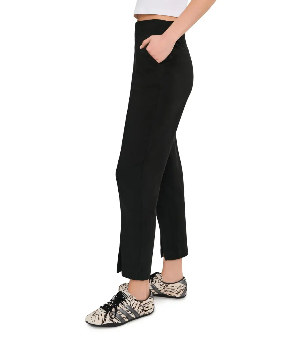 Pact Women's Airplane Tapered Leg Pants Chino Pants Black S | Organic Cotton, Mid Rise, Tapered Fit - view 3