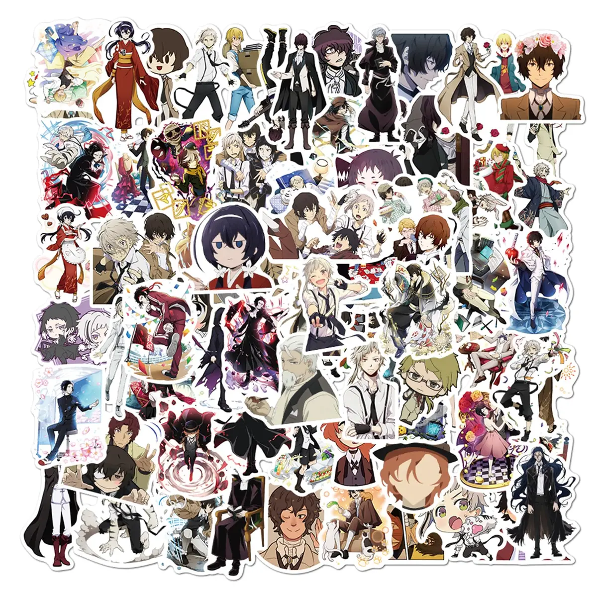 Mozoltov Cartoon Bungo Stray Dogs Stickers 100Pcs | Waterproof Vinyl Decals for Laptop & More - main product image