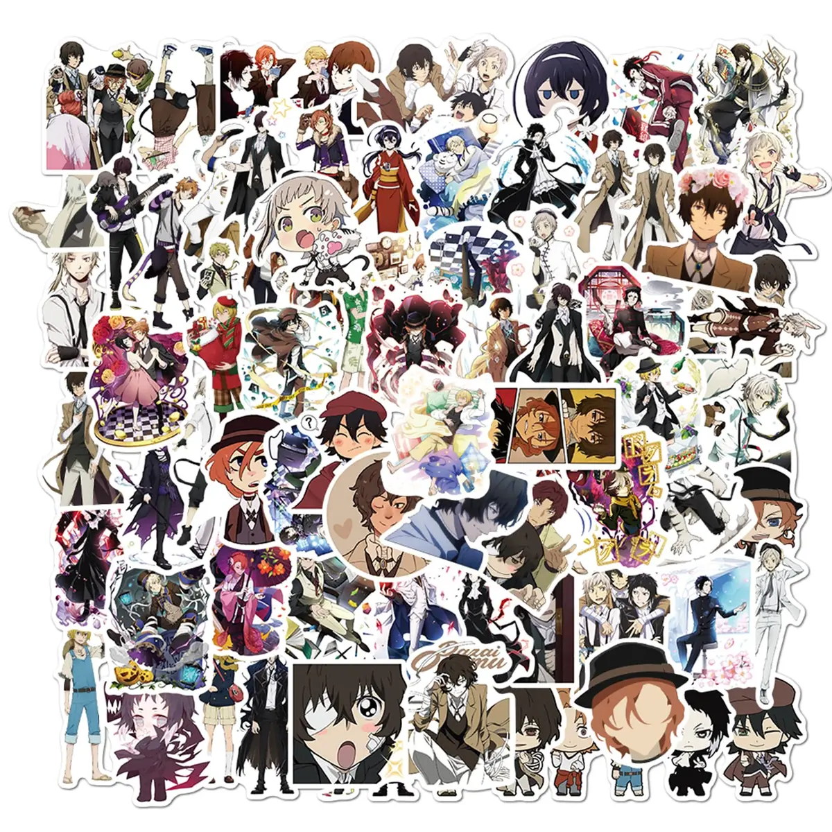 Mozoltov Cartoon Bungo Stray Dogs Stickers 100Pcs | Waterproof Vinyl Decals for Laptop & More - view 2