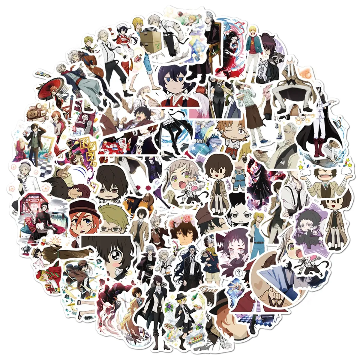 Mozoltov Cartoon Bungo Stray Dogs Stickers 100Pcs | Waterproof Vinyl Decals for Laptop & More - view 3
