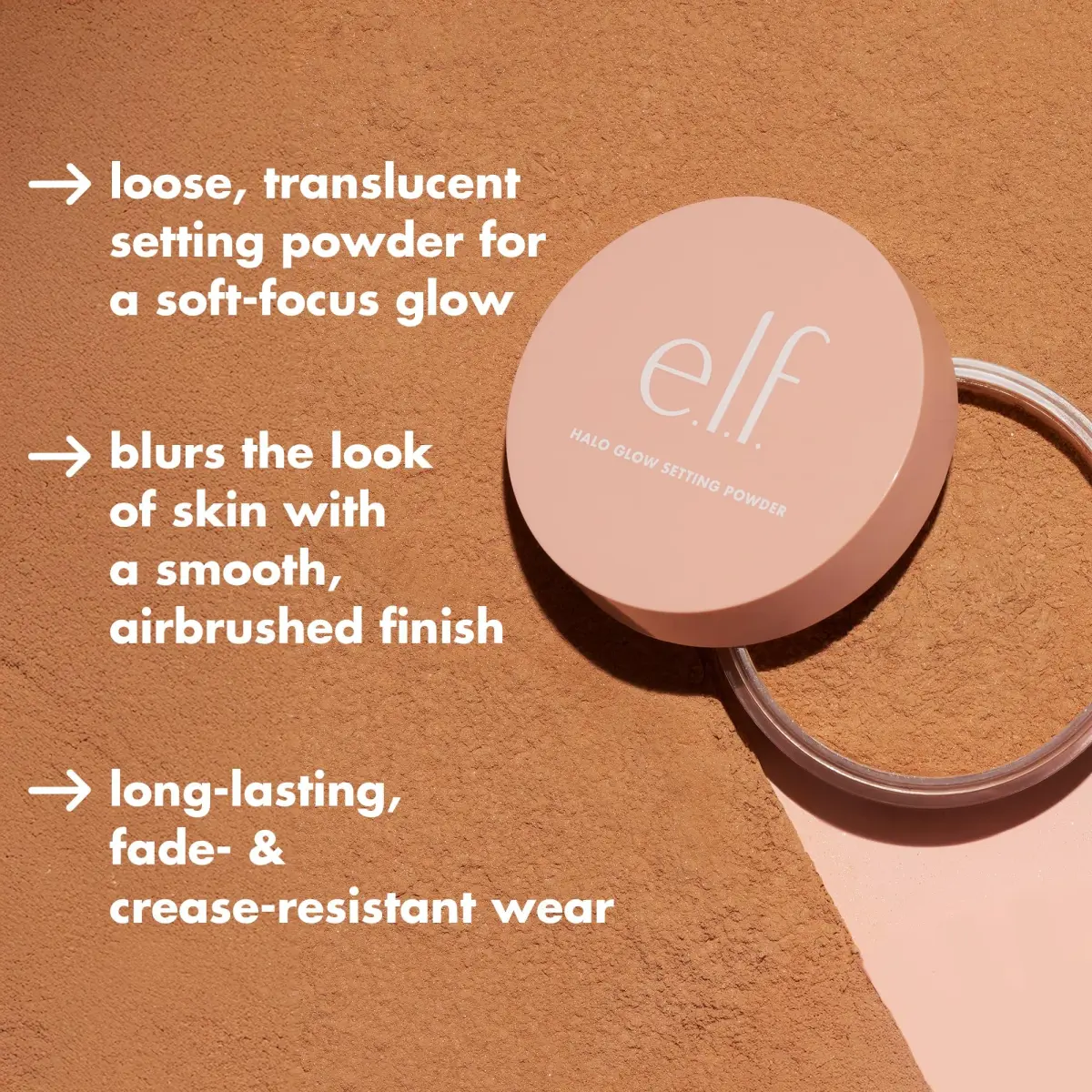 e.l.f. Halo Glow Soft Focus Setting Powder Deep/Rich | Vegan & Cruelty-Free Loose Powder for Soft Glow - view 4