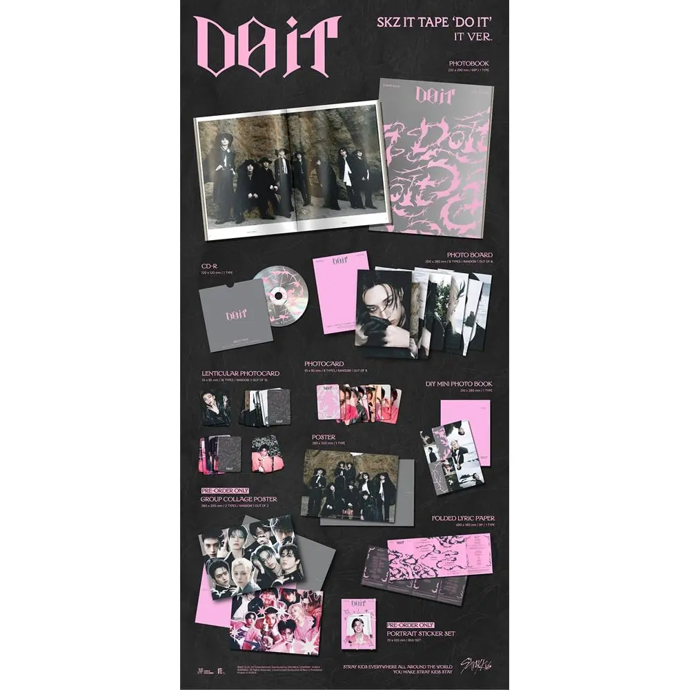 Stray Kids SKZ IT TAPE ‘DO IT’ (IT VER.) Standard Album 29cm (11.41 x 8.66 x 0.19 inches) | K-Pop Album with Pre-Order Gifts - view 2