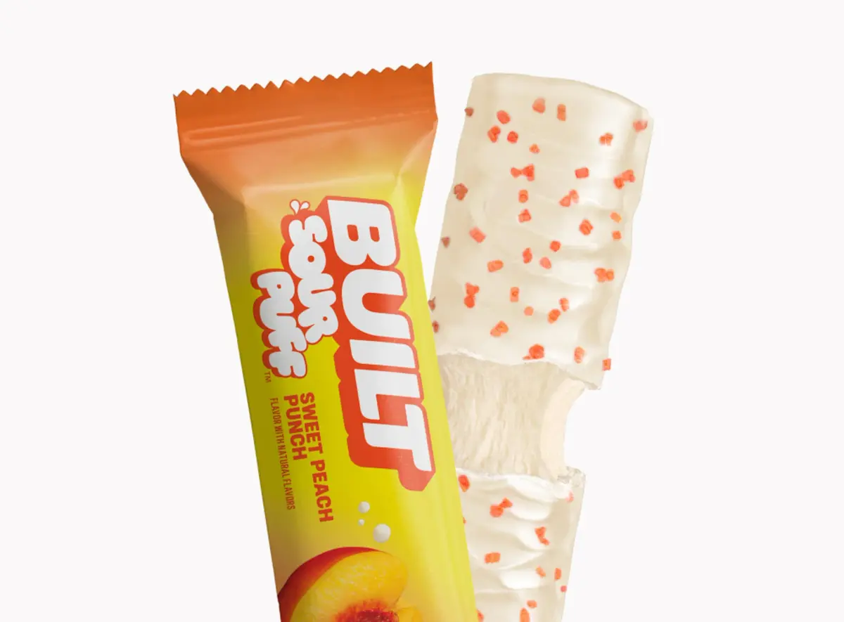 Built Bar Sour Puff Protein Bar Sweet Peach Punch 16g Protein 12 Bars | High Protein Snack Bar - view 6