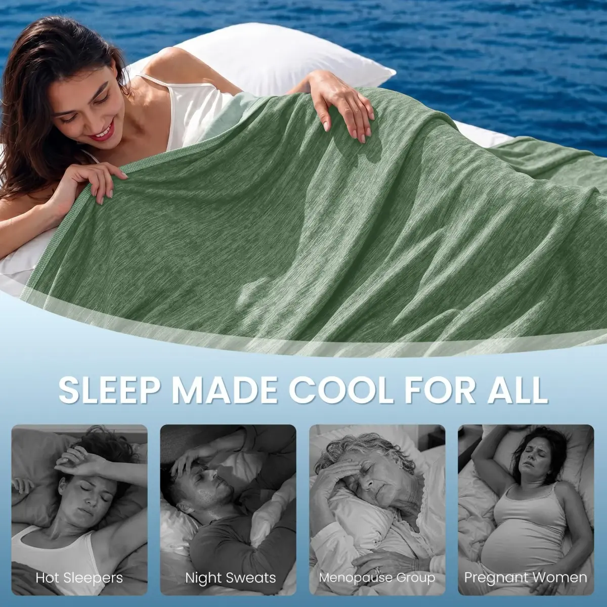 Topcee Cooling Blanket 127cm x 178cm (50"x70") | Breathable Fabric for Hot Sleepers - view 4