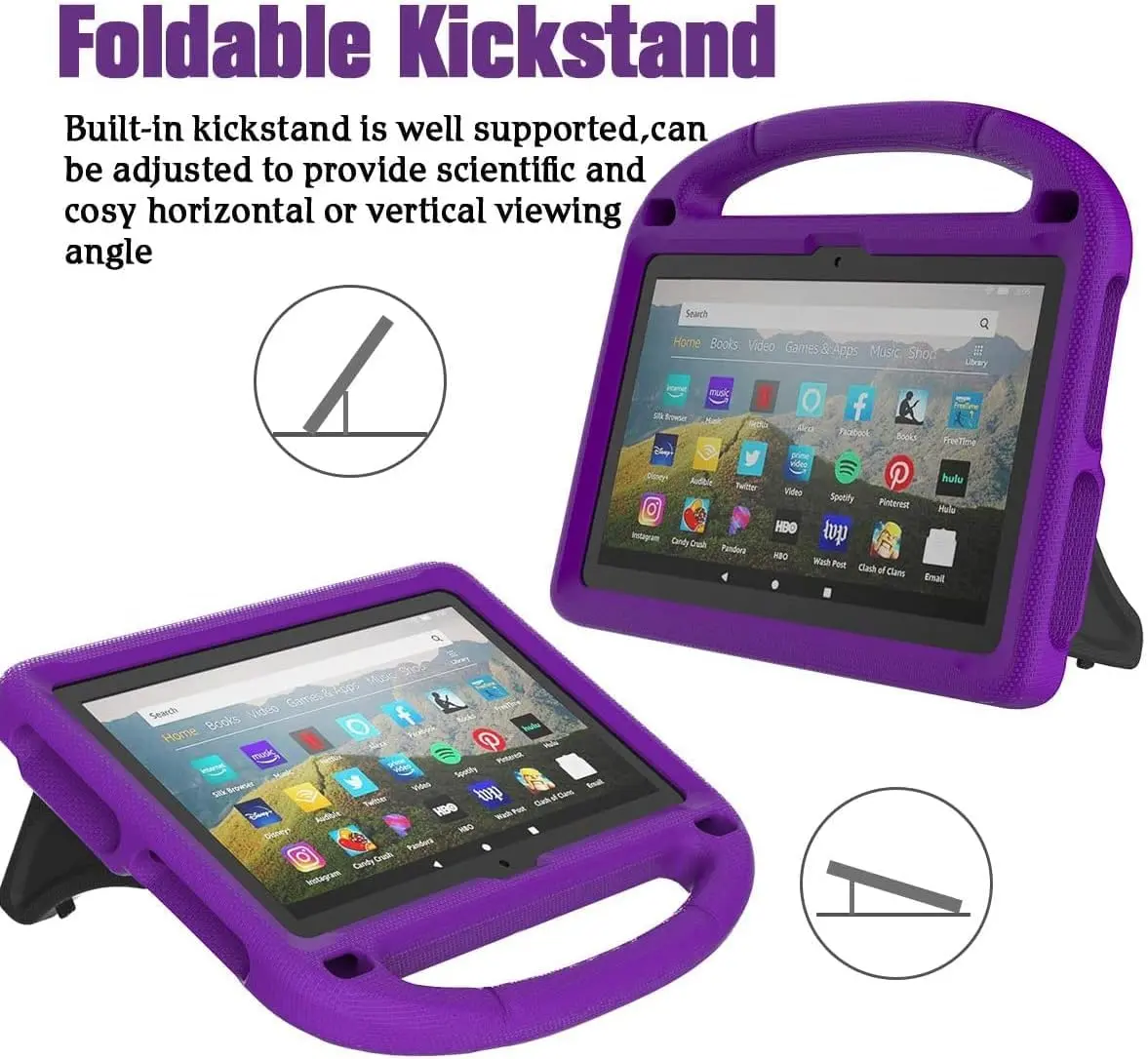 DICEKOO Kid Case for 10-inch Tablet 2021/2023 Release, Purple | Lightweight Shockproof Cover with Stand - view 3