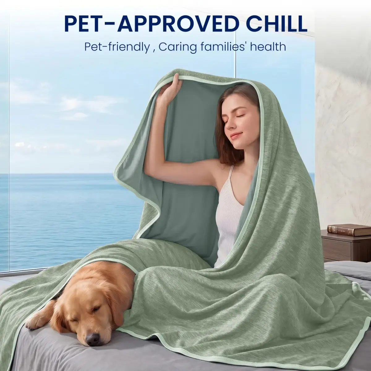 Topcee Cooling Blanket 2.27 kg (5 lb) Queen Size 90"x90" | Breathable Fabric for Hot Sleepers - view 3