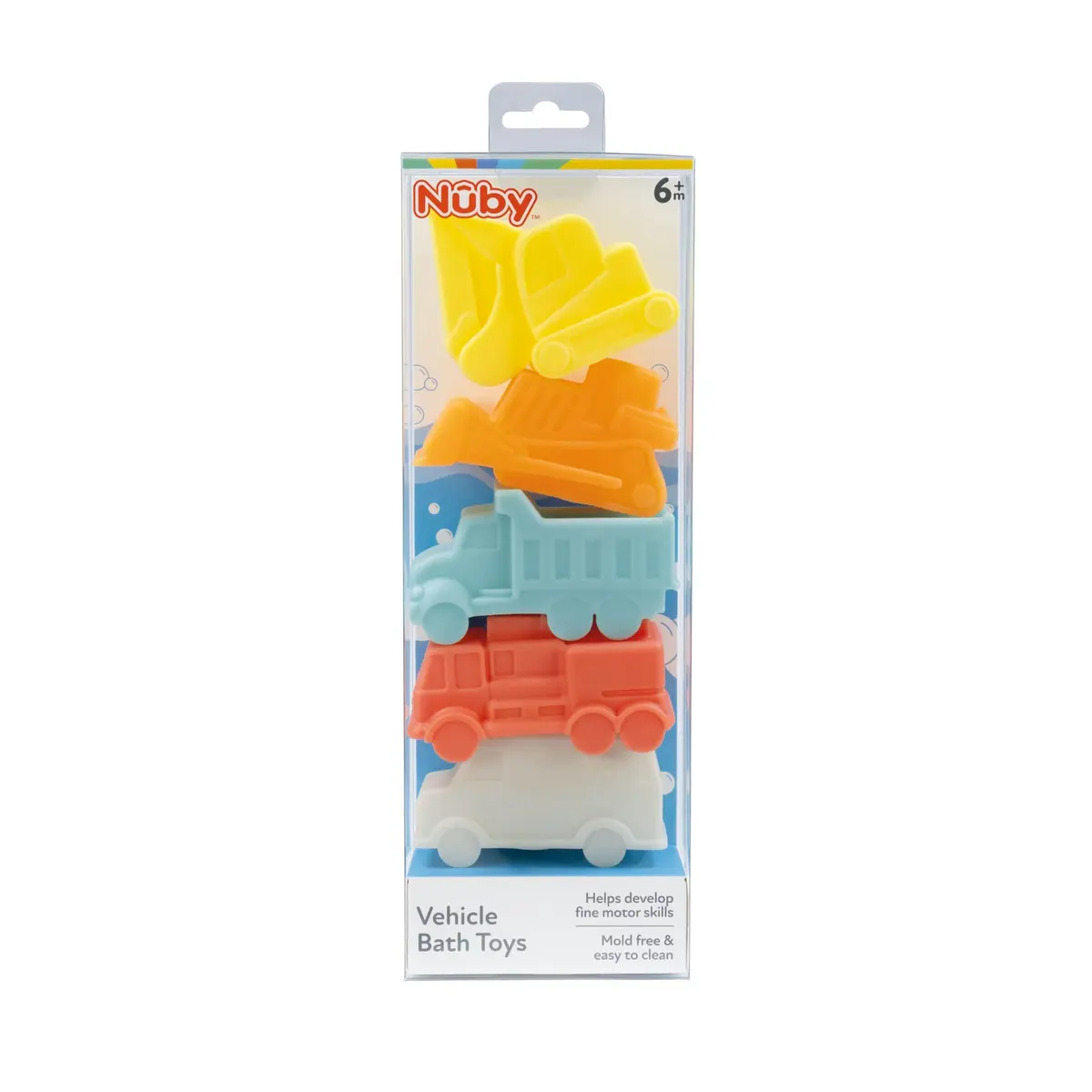Nuby Vehicle Bath Toys - 5 Pack | Mold-Resistant, BPA-Free, 5 Vehicles - view 6