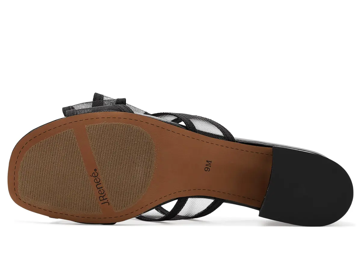 J. Reneé Finola Slip-On Sandals 7 M | Mesh Square Toe, 1.5 inch Block Heel, Black - view 6