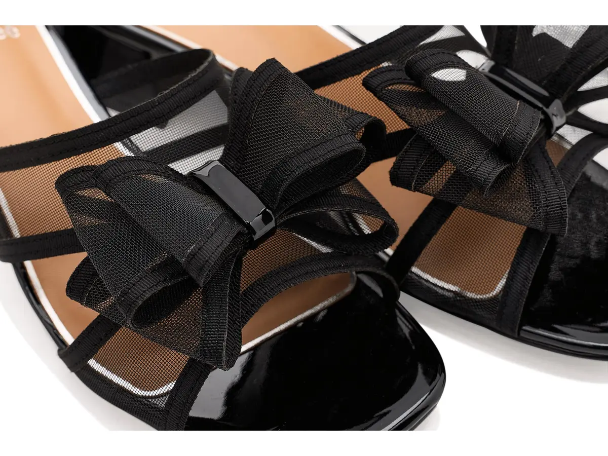 J. Reneé Finola Slip-On Sandals 7 M | Mesh Square Toe, 1.5 inch Block Heel, Black - view 2
