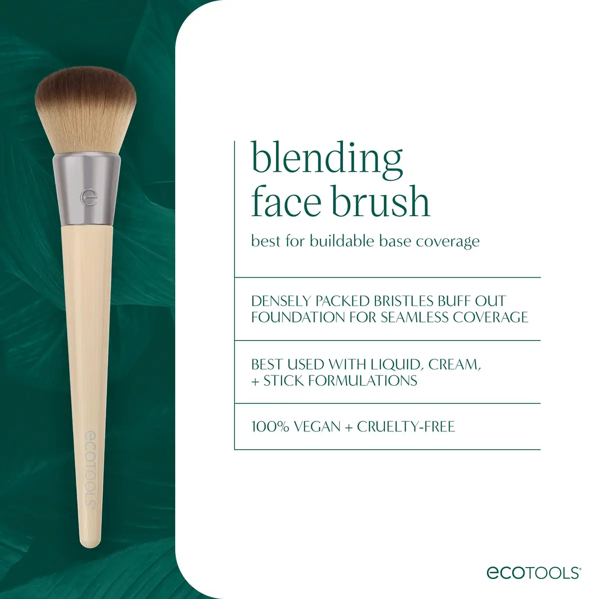 EcoTools Vegan Foundation Brush (Pack of 12) | Dense Synthetic Bristles for Seamless Makeup Application - view 3