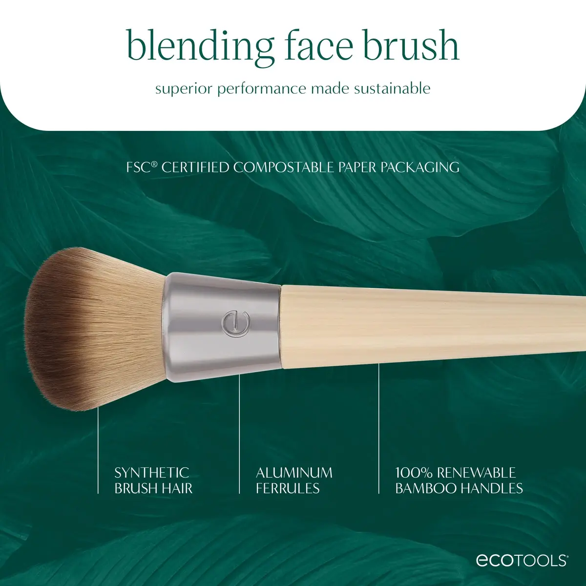 EcoTools Vegan Foundation Brush (Pack of 12) | Dense Synthetic Bristles for Seamless Makeup Application - view 4